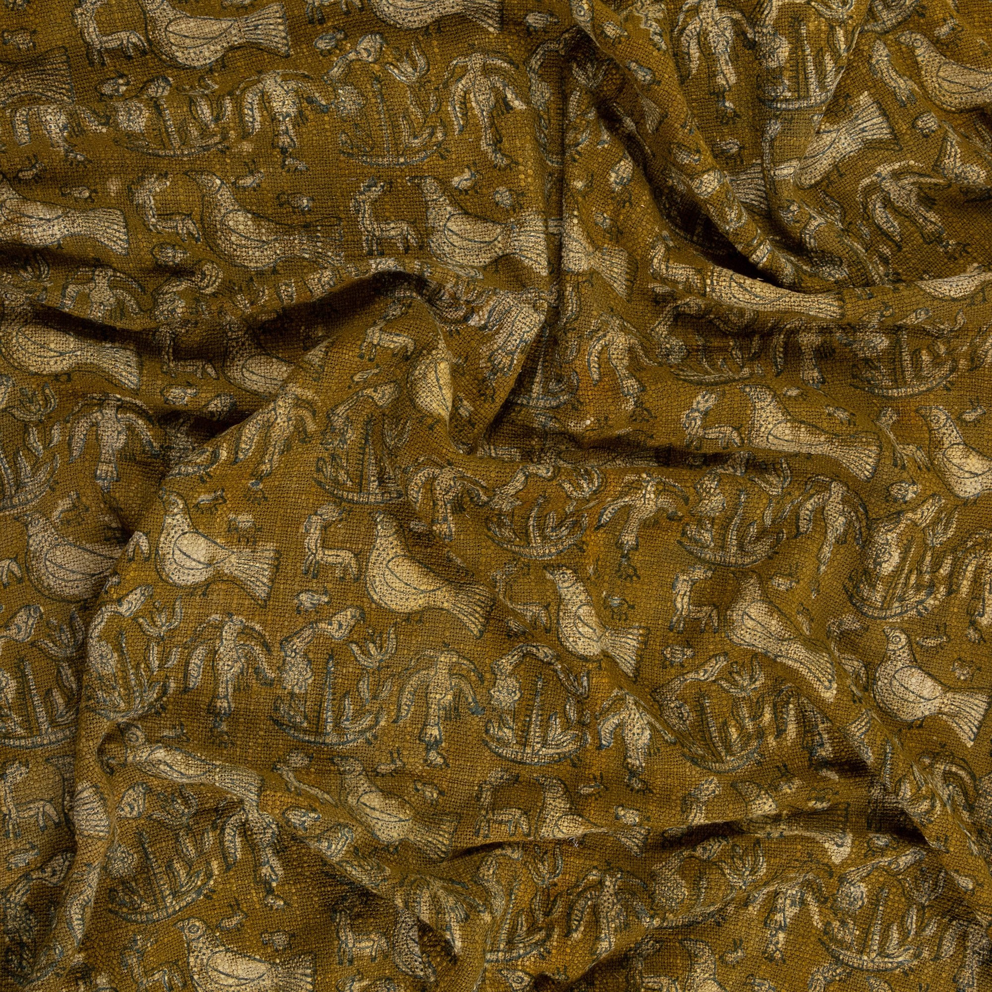 Bird Print Hand Block Printed Pure Cotton Indian Throw Blankets - Image 3