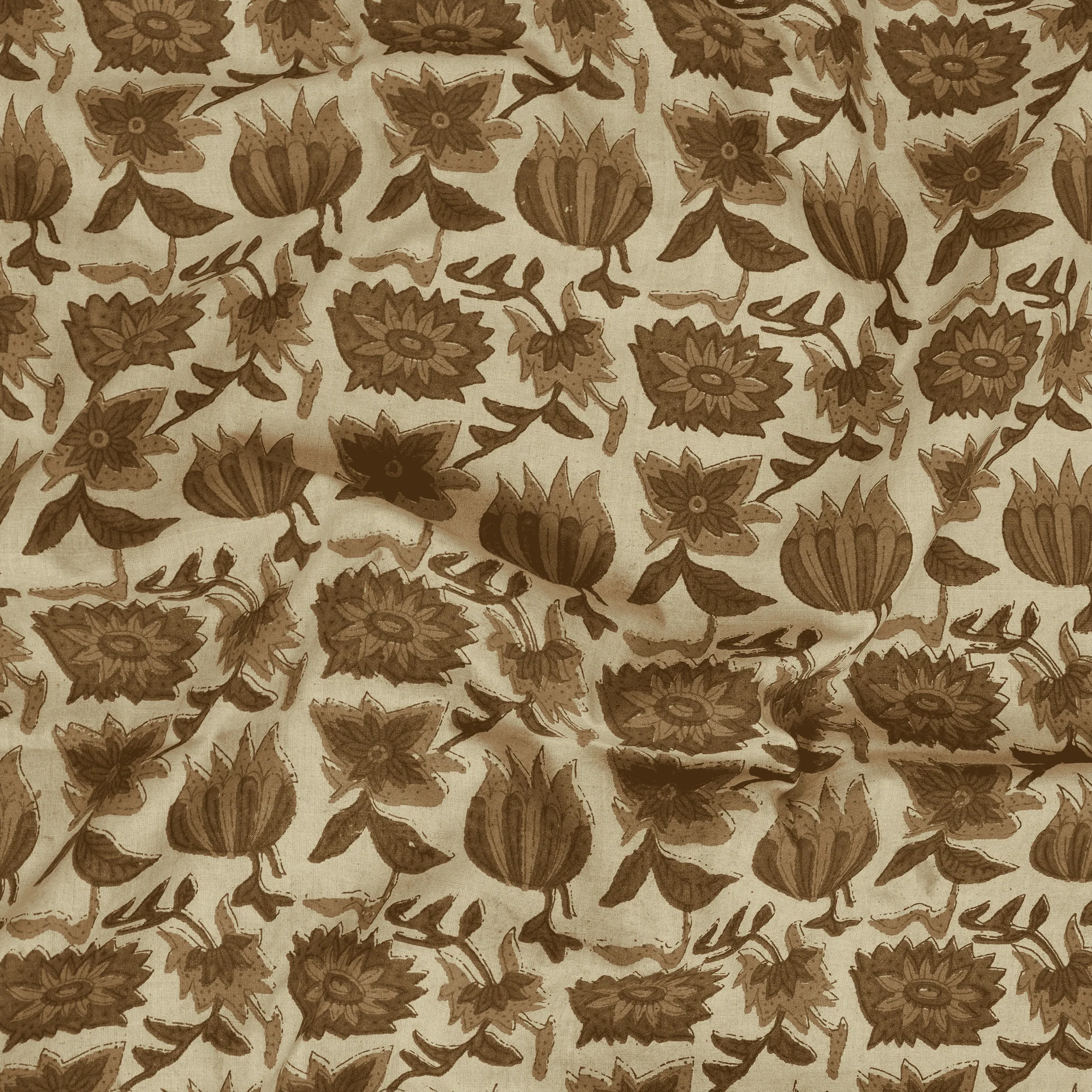 Floral Pure Cotton Hand Block Printed Fabric - Image 4