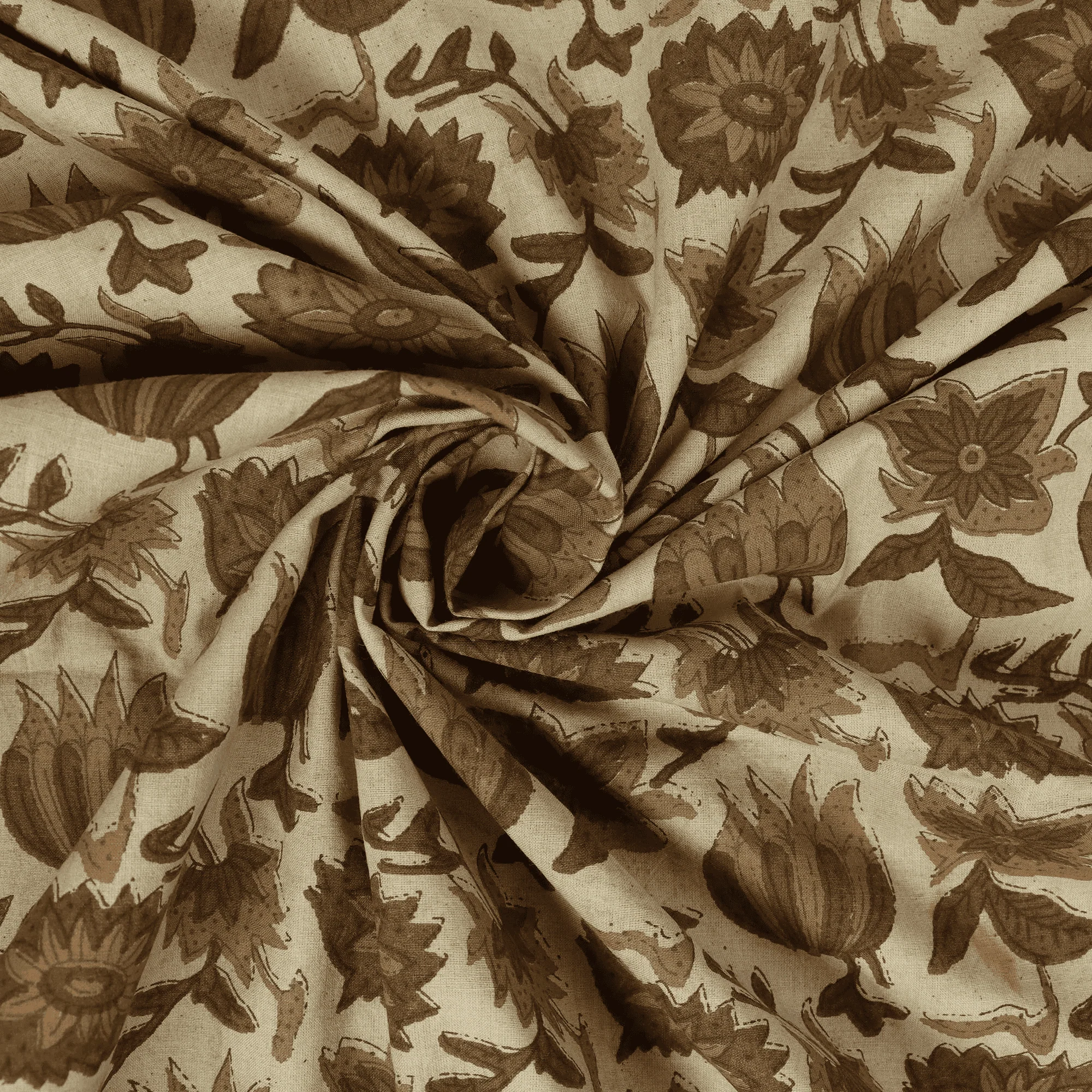Floral Pure Cotton Hand Block Printed Fabric - Image 5