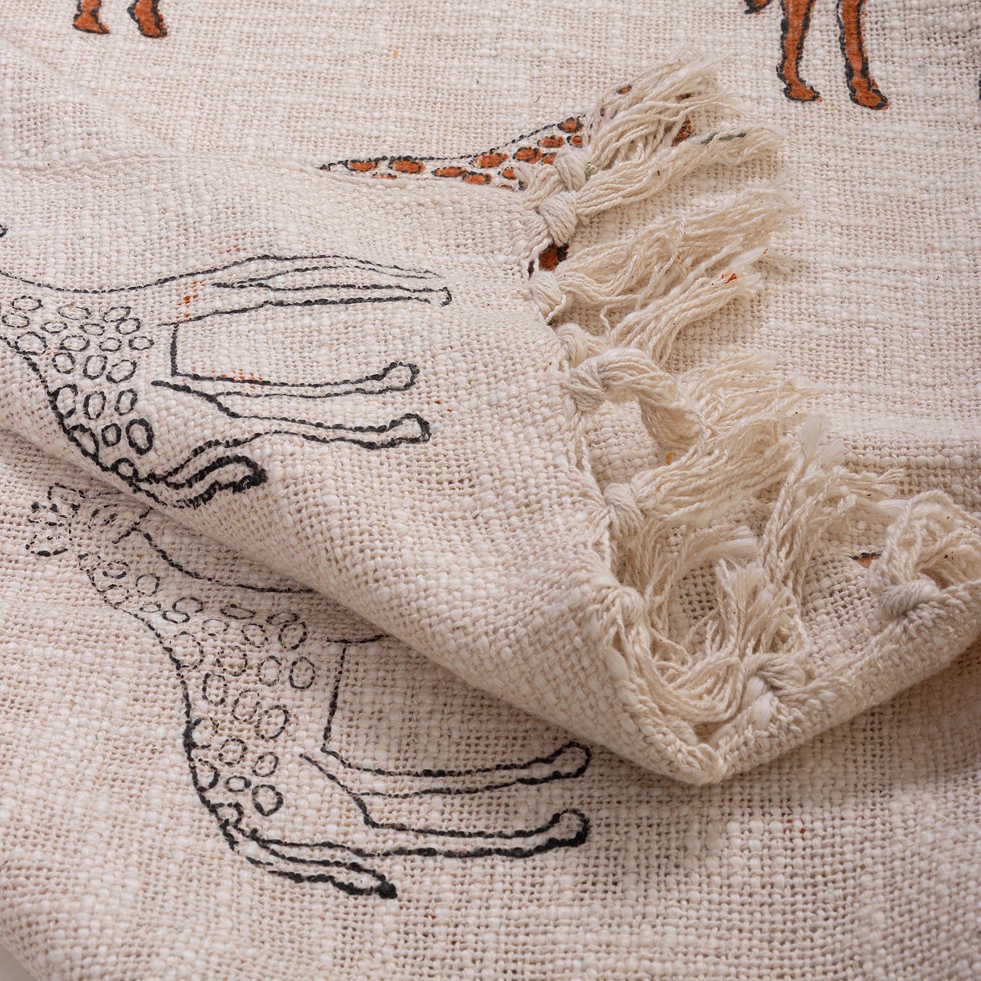 Animal Print Indian Handcrafted Block Print Cotton Throw Blanket - Image 10