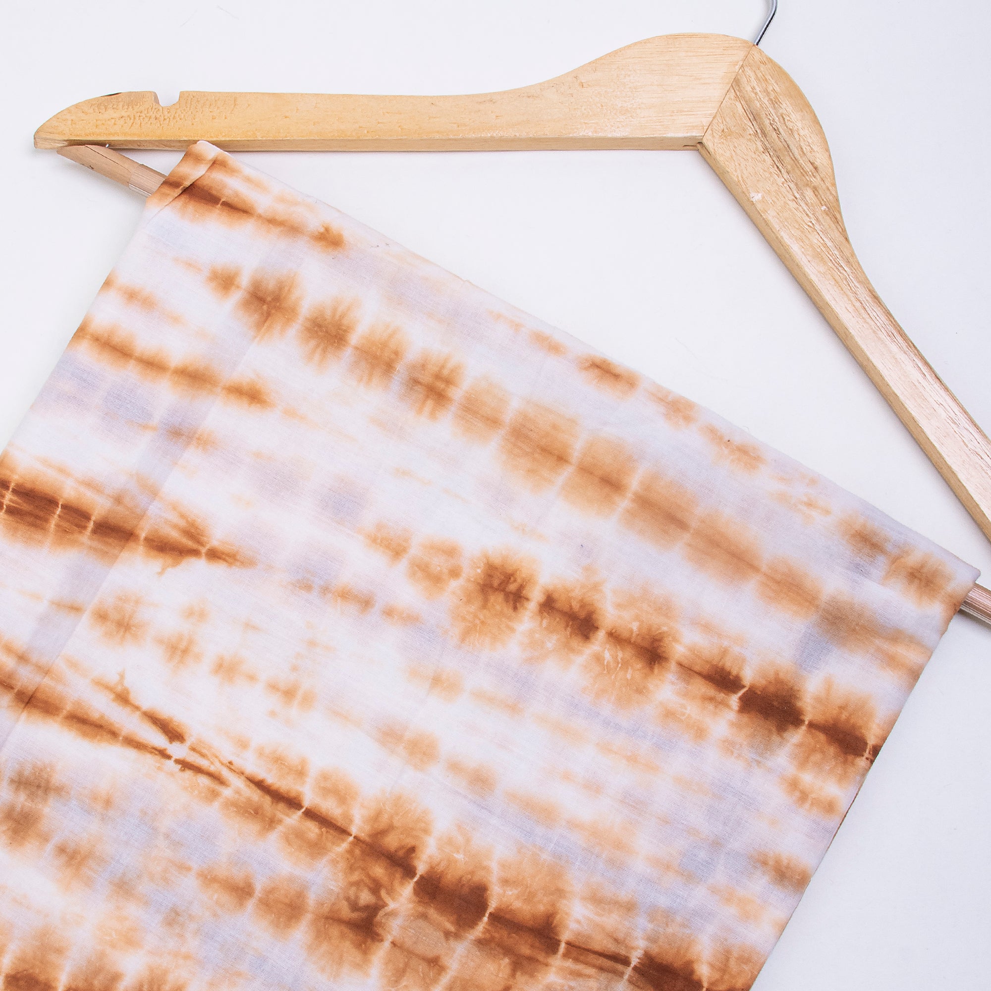 Modern Brown Natural Tie Dye Cotton Fabric By Yard - Image 2