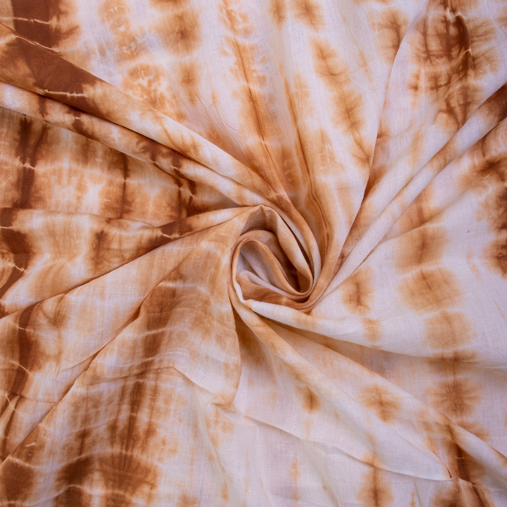 Modern Brown Natural Tie Dye Cotton Fabric By Yard - Image 3