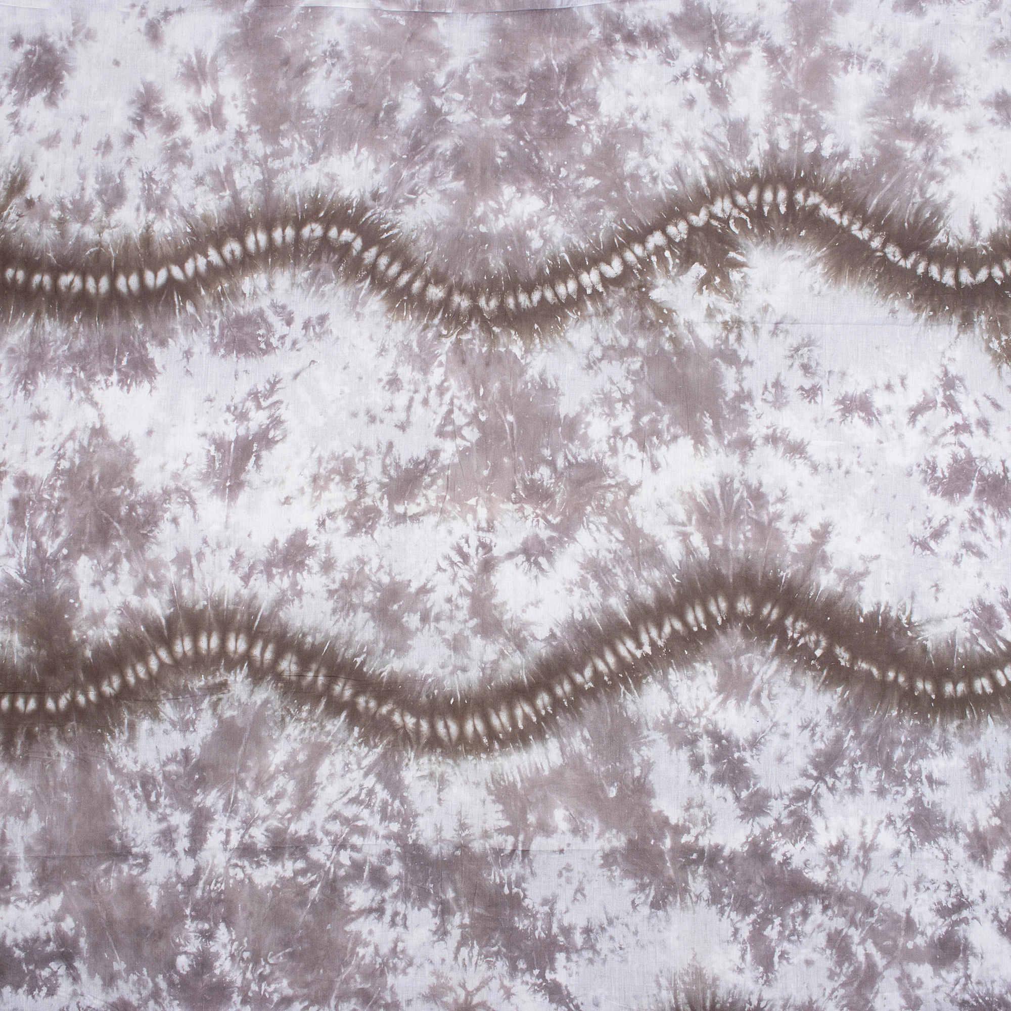 Brown Handmade Shibori Tie Dye Cotton Dress Fabric - Image 2