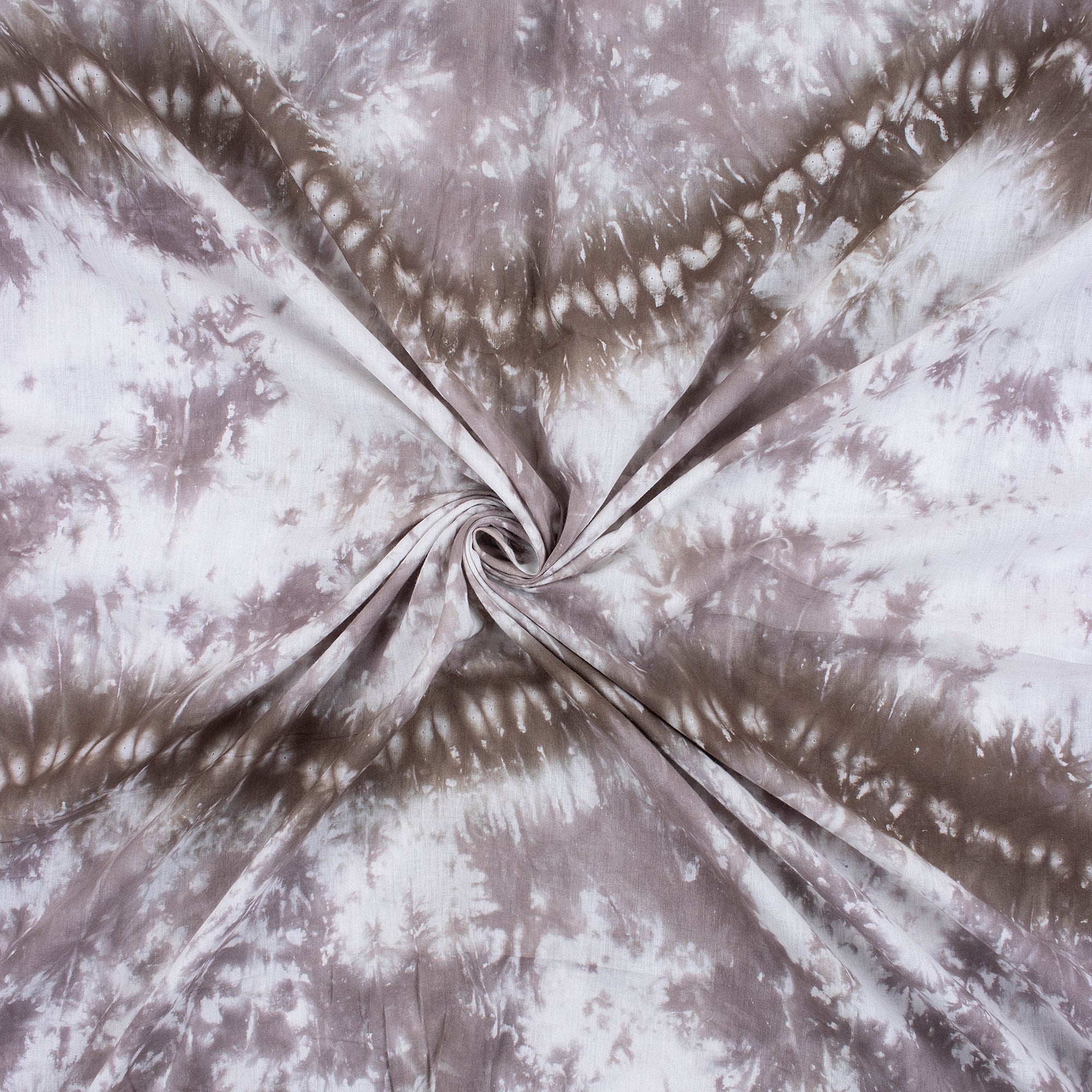 Brown Handmade Shibori Tie Dye Cotton Dress Fabric - Image 4