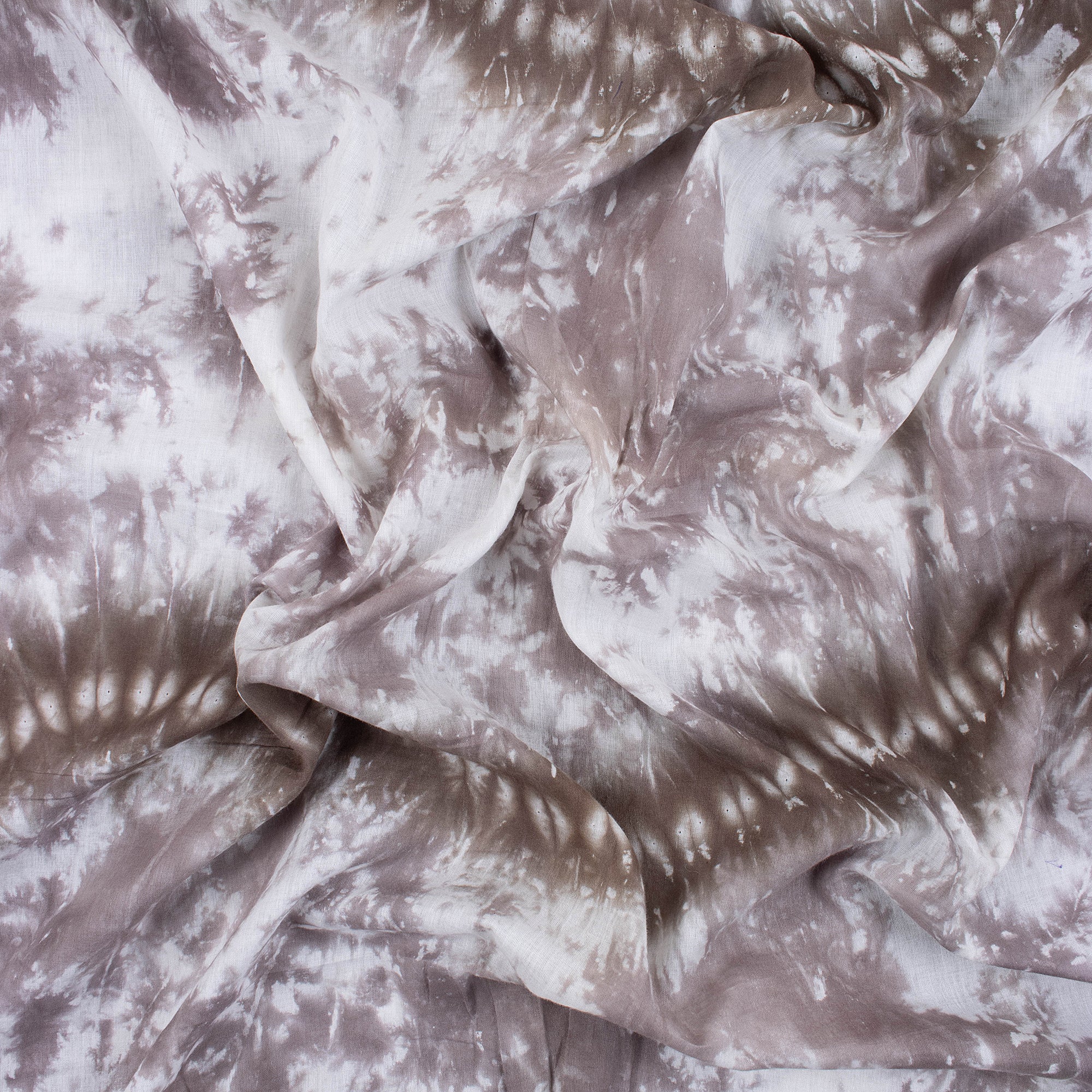 Brown Handmade Shibori Tie Dye Cotton Dress Fabric - Image 5