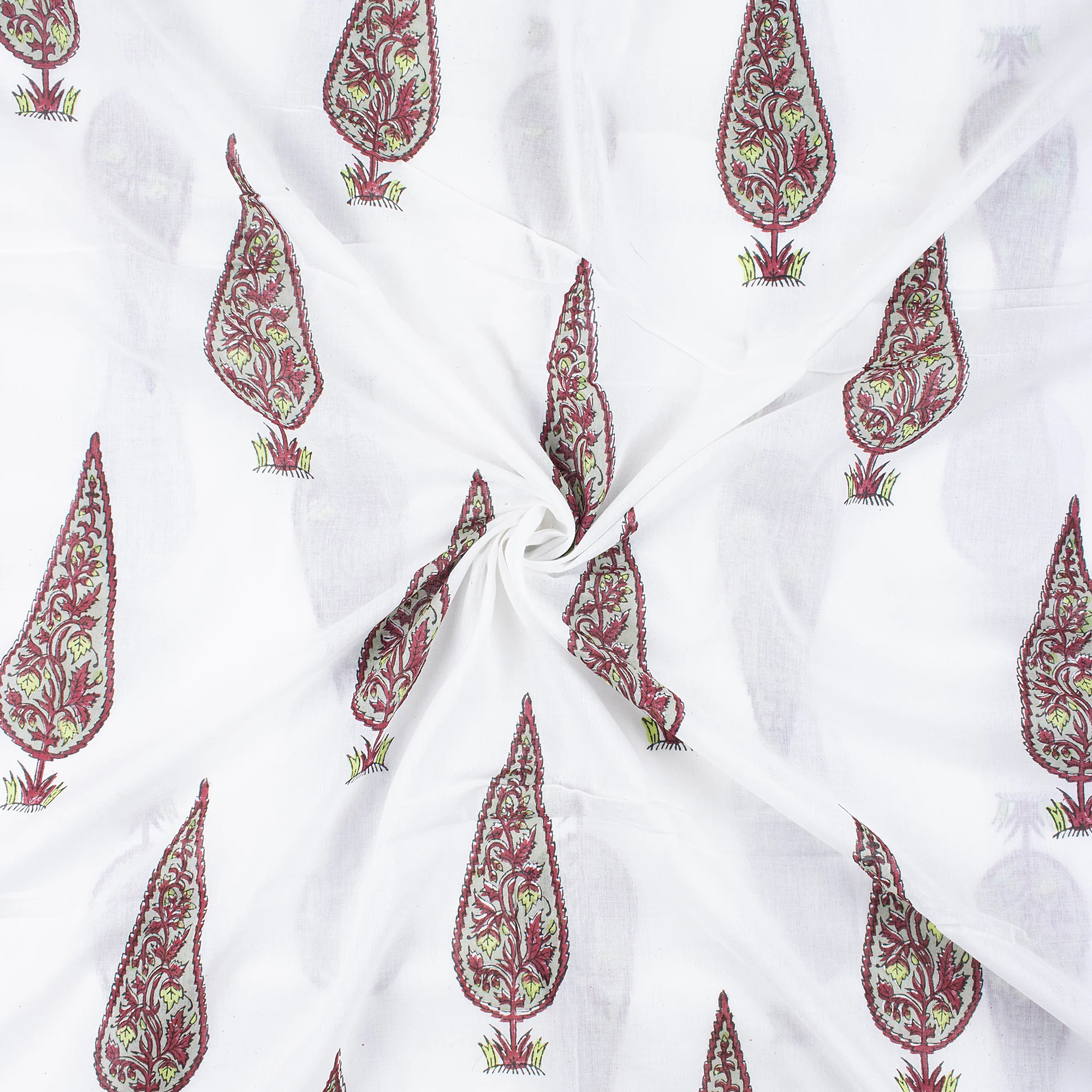 Indian Hand Block Prnt Cotton Fabric for Girls Scarf - Image 3