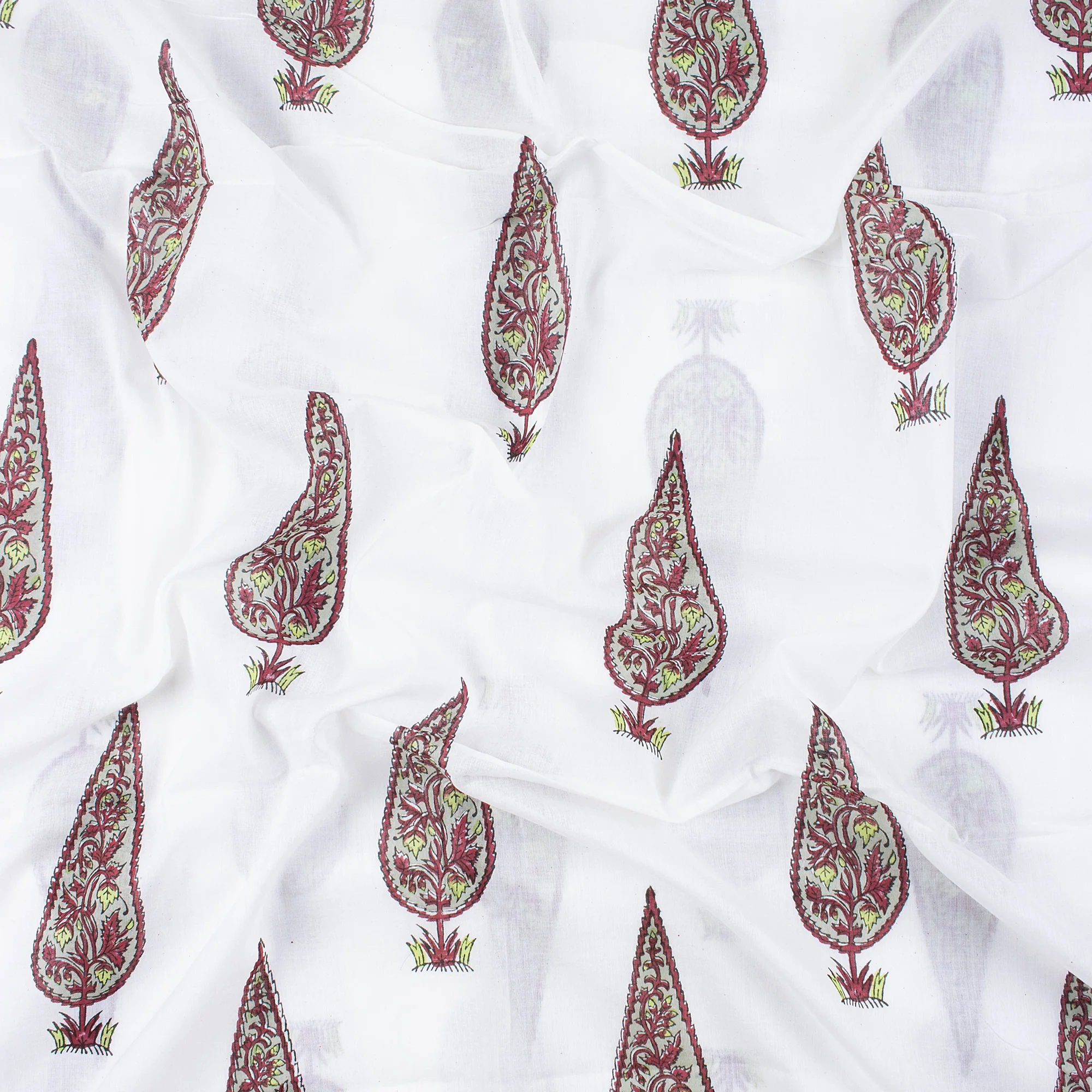 Indian Hand Block Prnt Cotton Fabric for Girls Scarf - Image 4