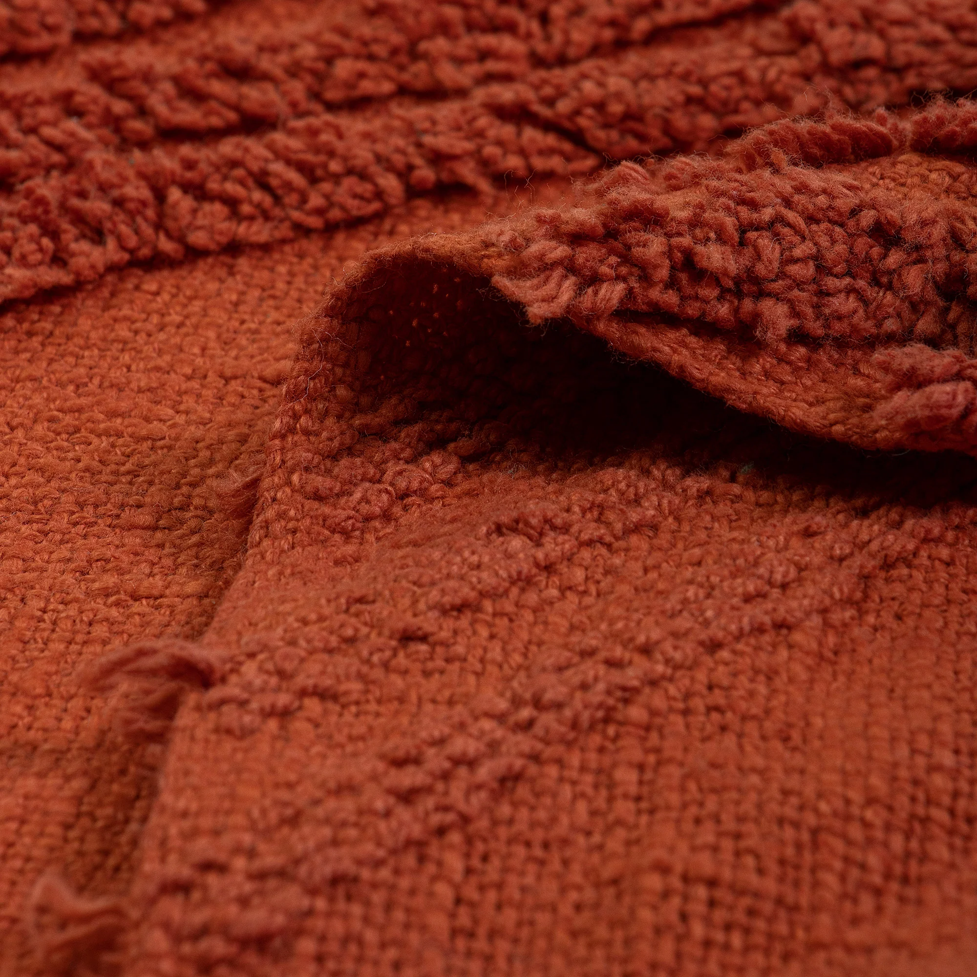 Solid Hand Dyed Tufted Cotton Throw Blanket for Sofa - Image 4