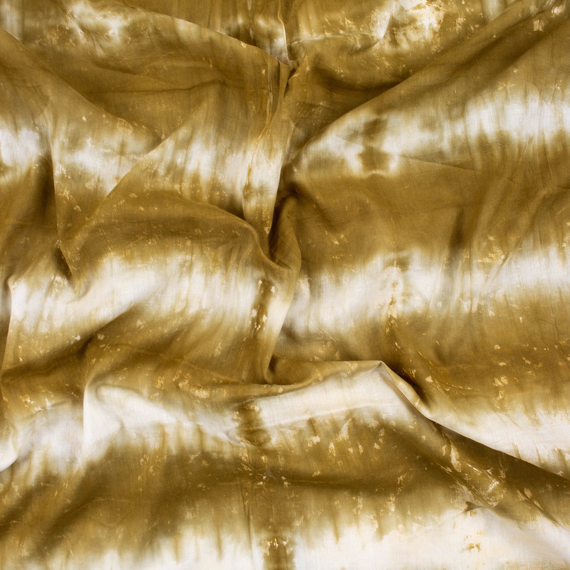 Brown Stirped Cotton Tie Dye Shibori Fabric - Image 4