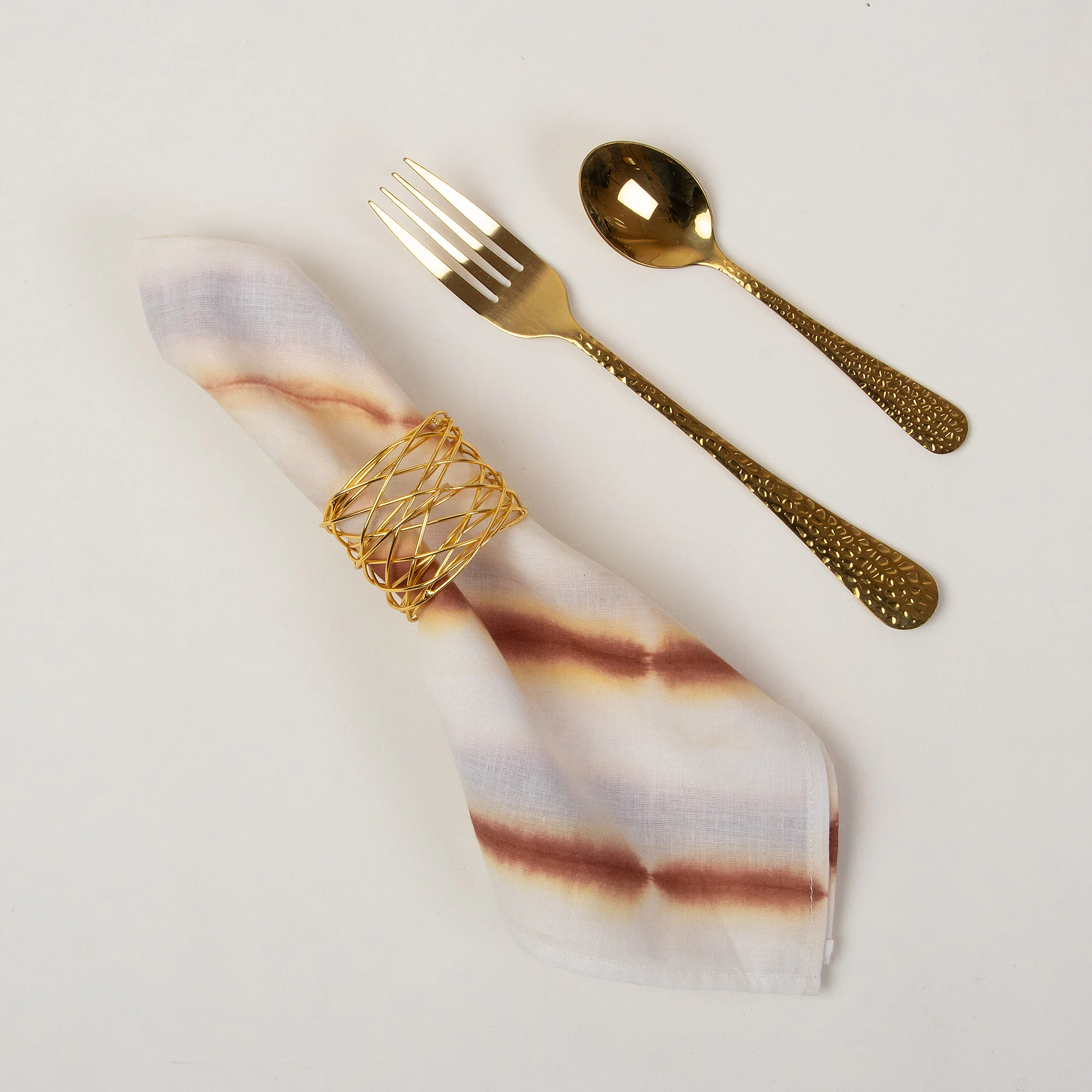 Striped Hand Block Printed Cotton Napkins Cloth - Image 2
