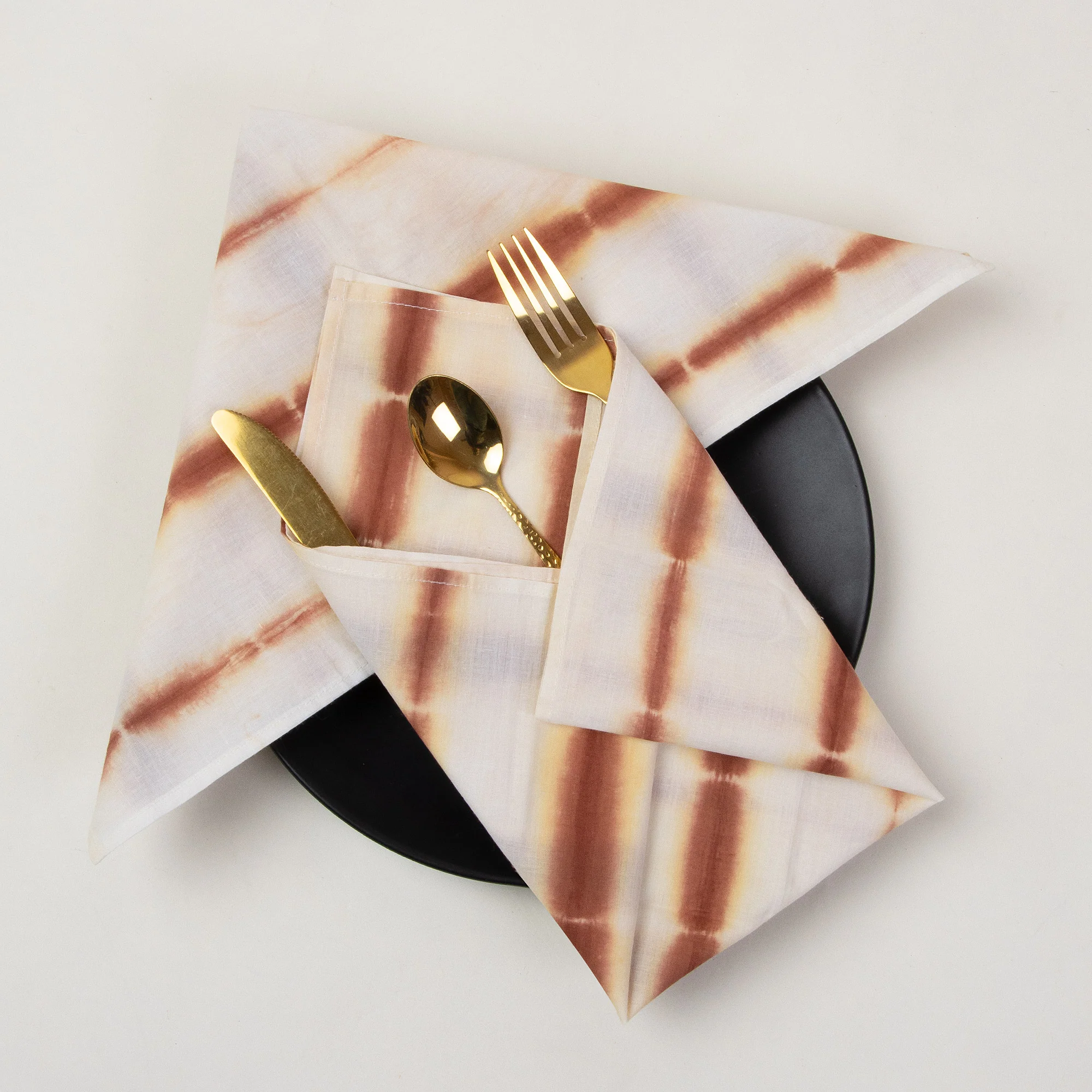 Striped Hand Block Printed Cotton Napkins Cloth - Image 3