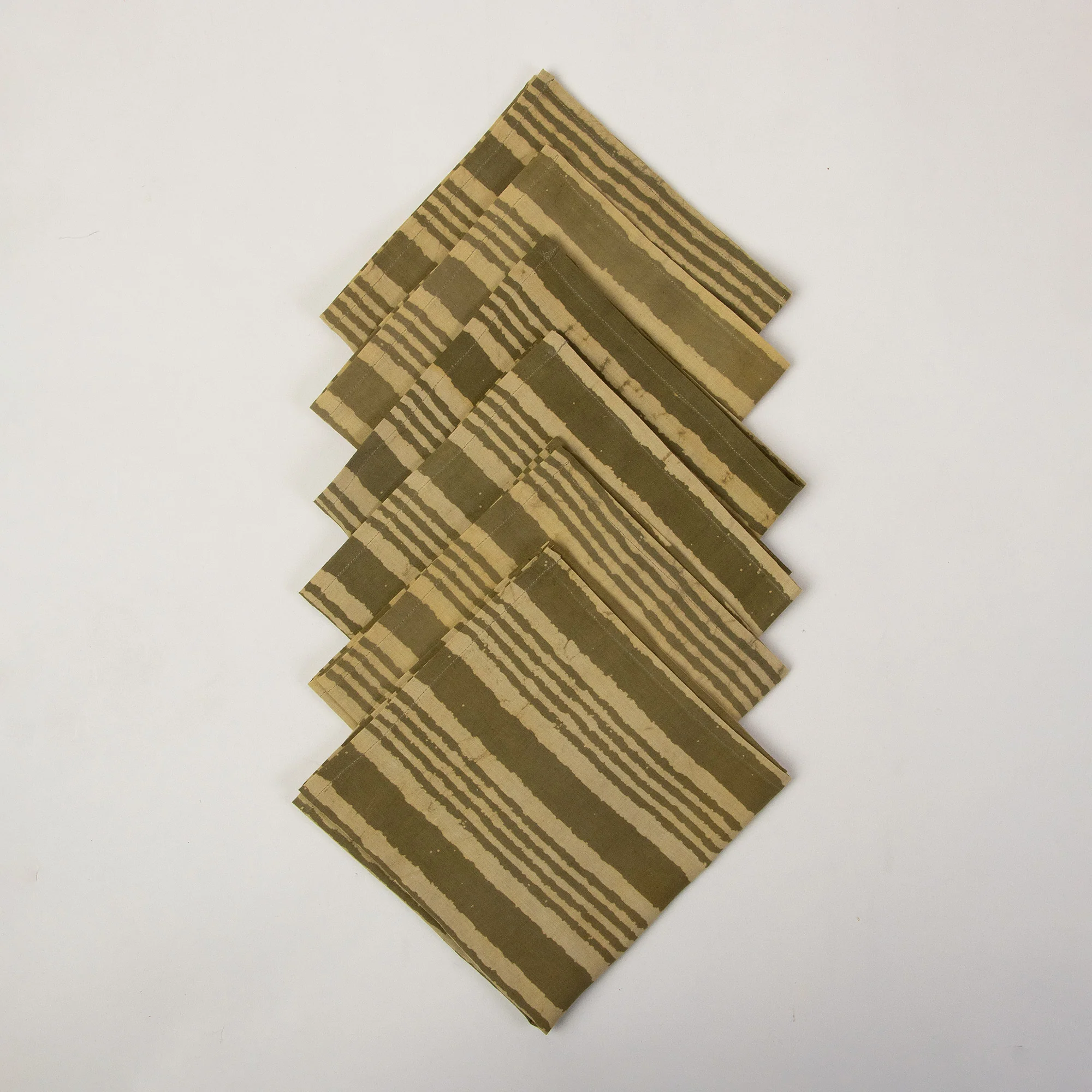 Striped Hand Block Printed Cotton Table Napkin