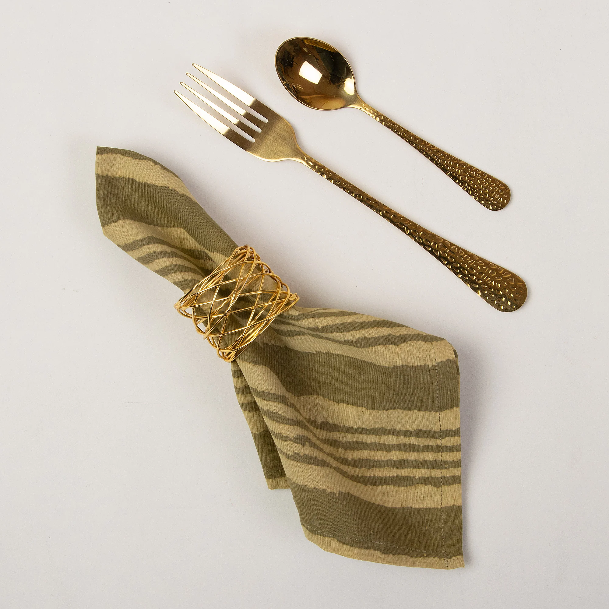 Striped Hand Block Printed Cotton Table Napkin - Image 5
