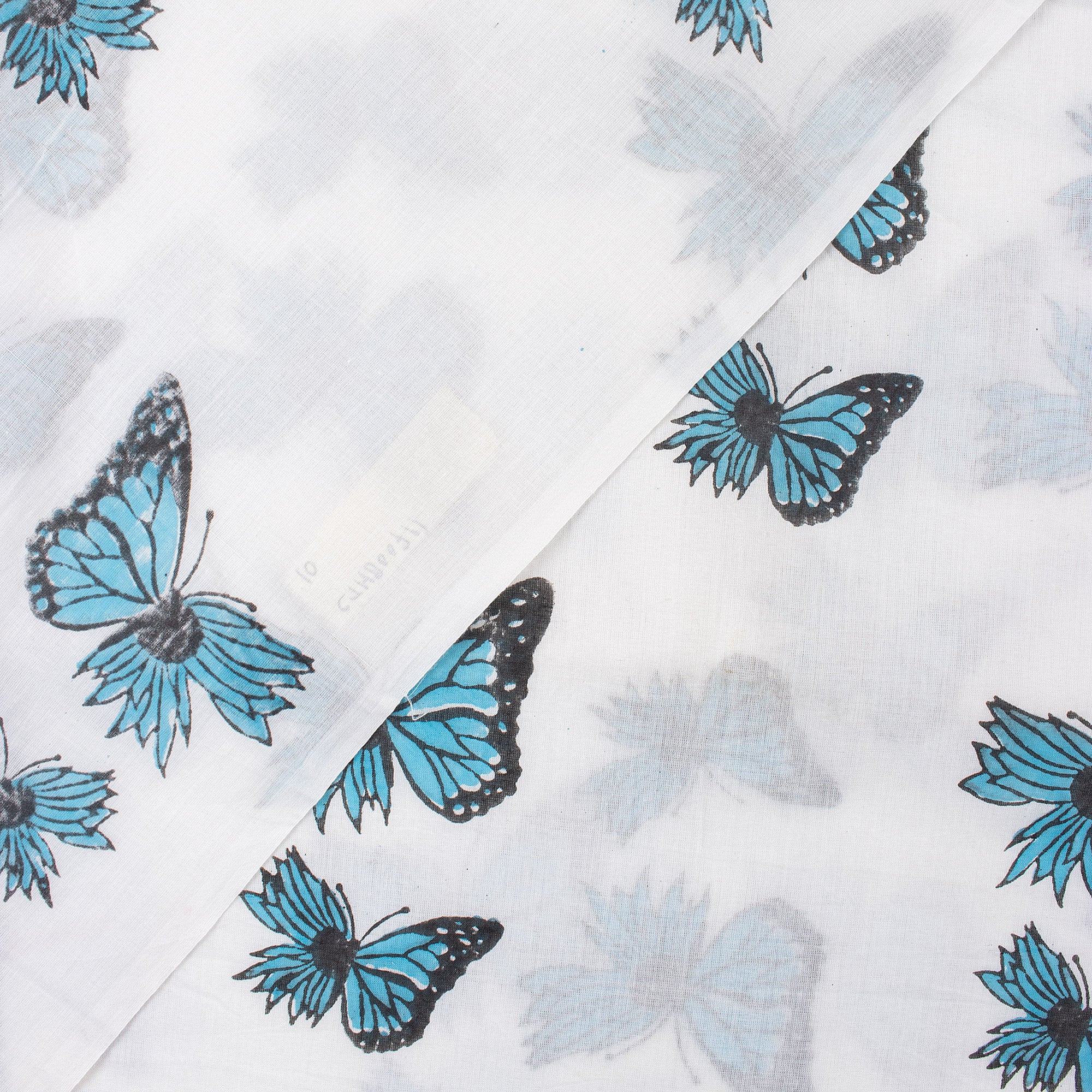 Butterfly Hand Block Cotton Cloth Material Fabric - Image 5