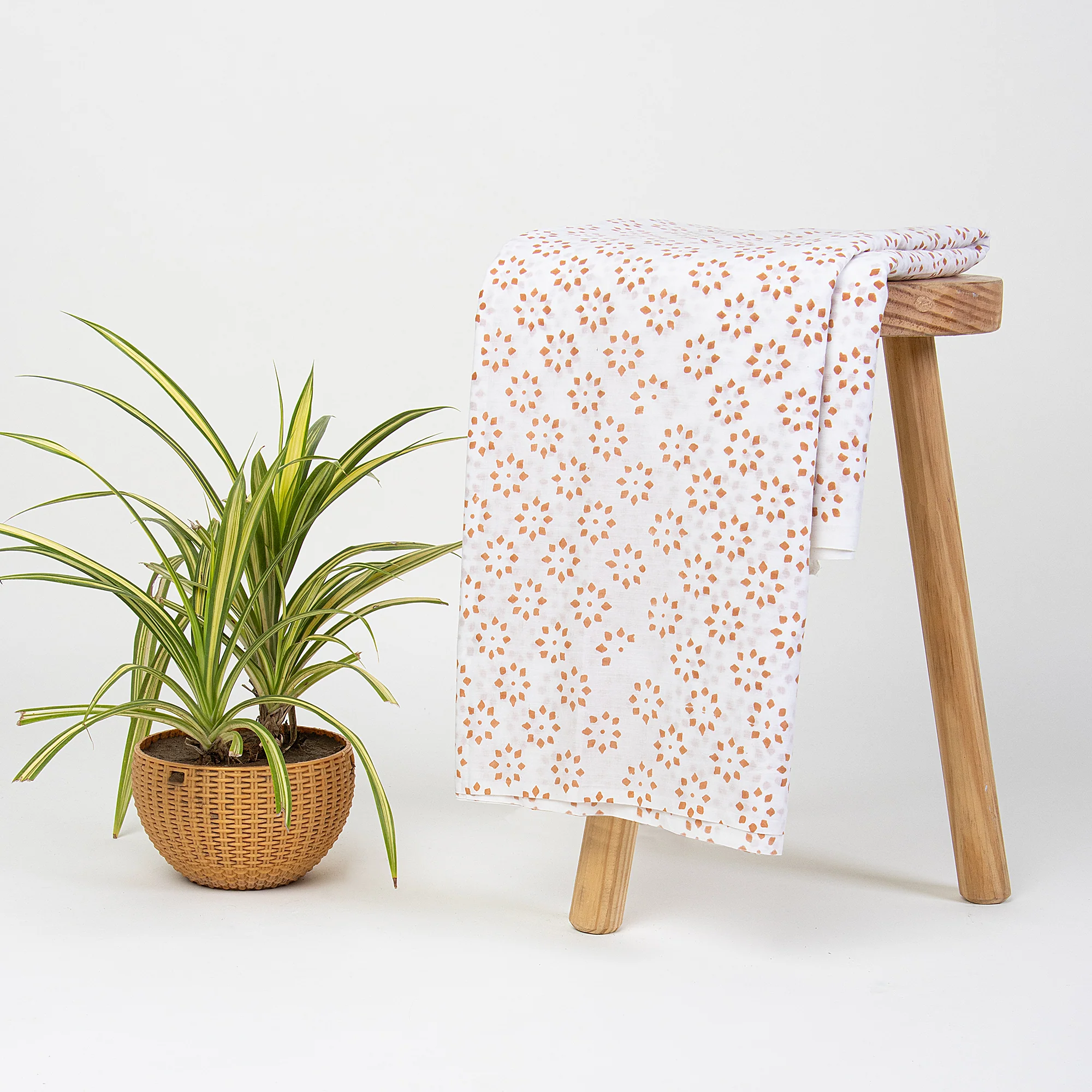 Traditional Booty Indian Block Printed Women's Clothing Fabric - Image 5