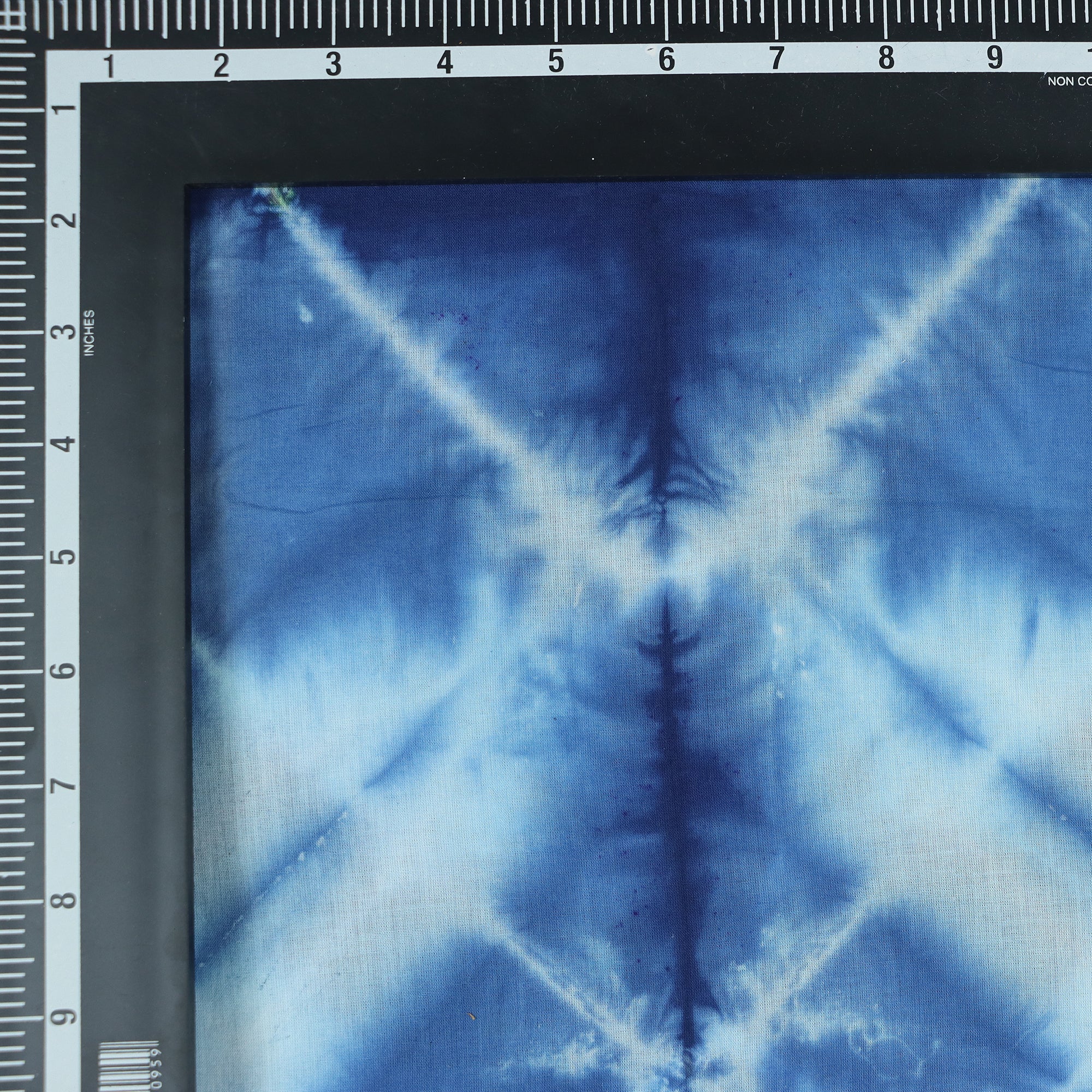 Traditional Blue Tie Dye Shibori Cotton Fabric - Image 3