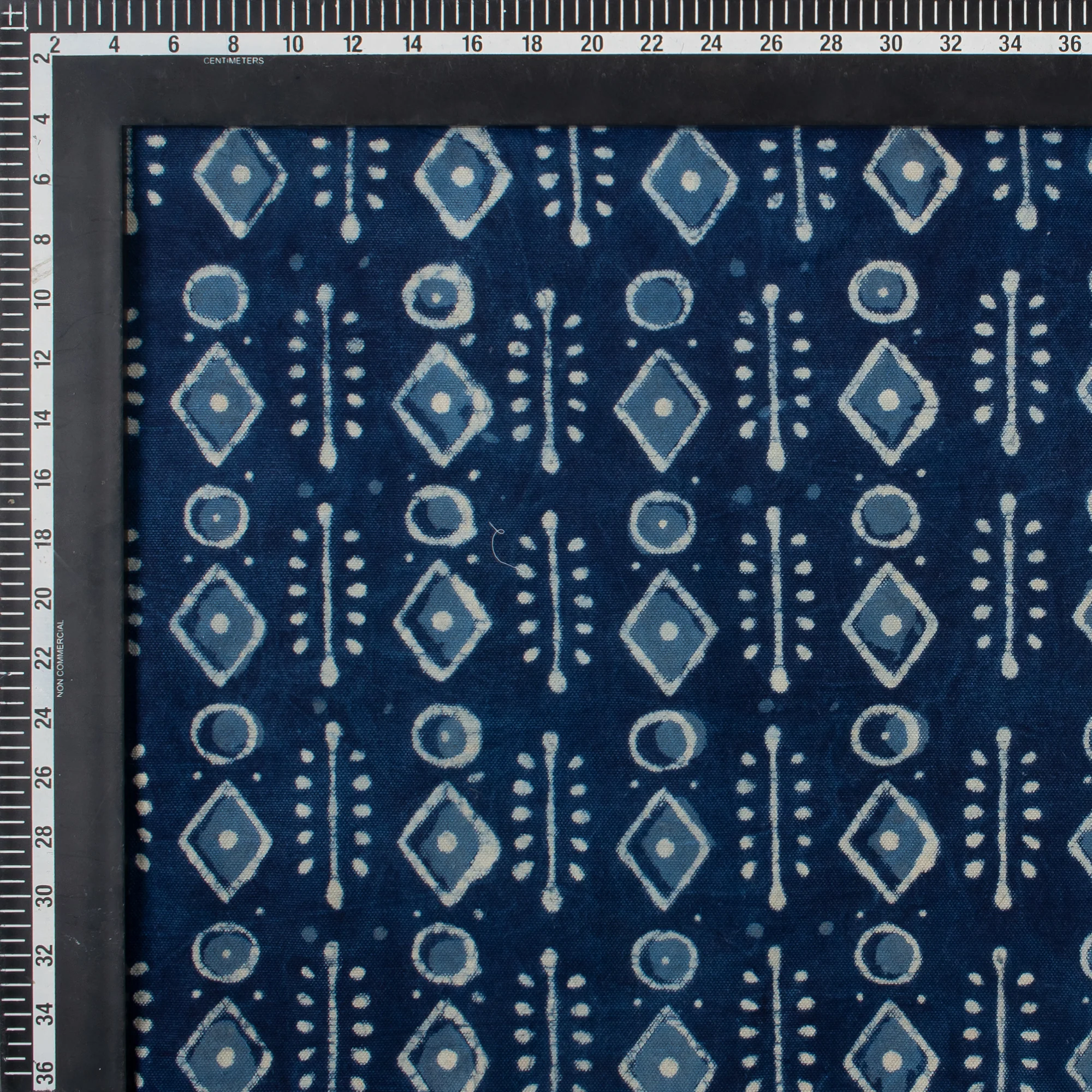 Geometrical Hand Block Print Mud Resist Cotton Canvas Fabric - Image 5
