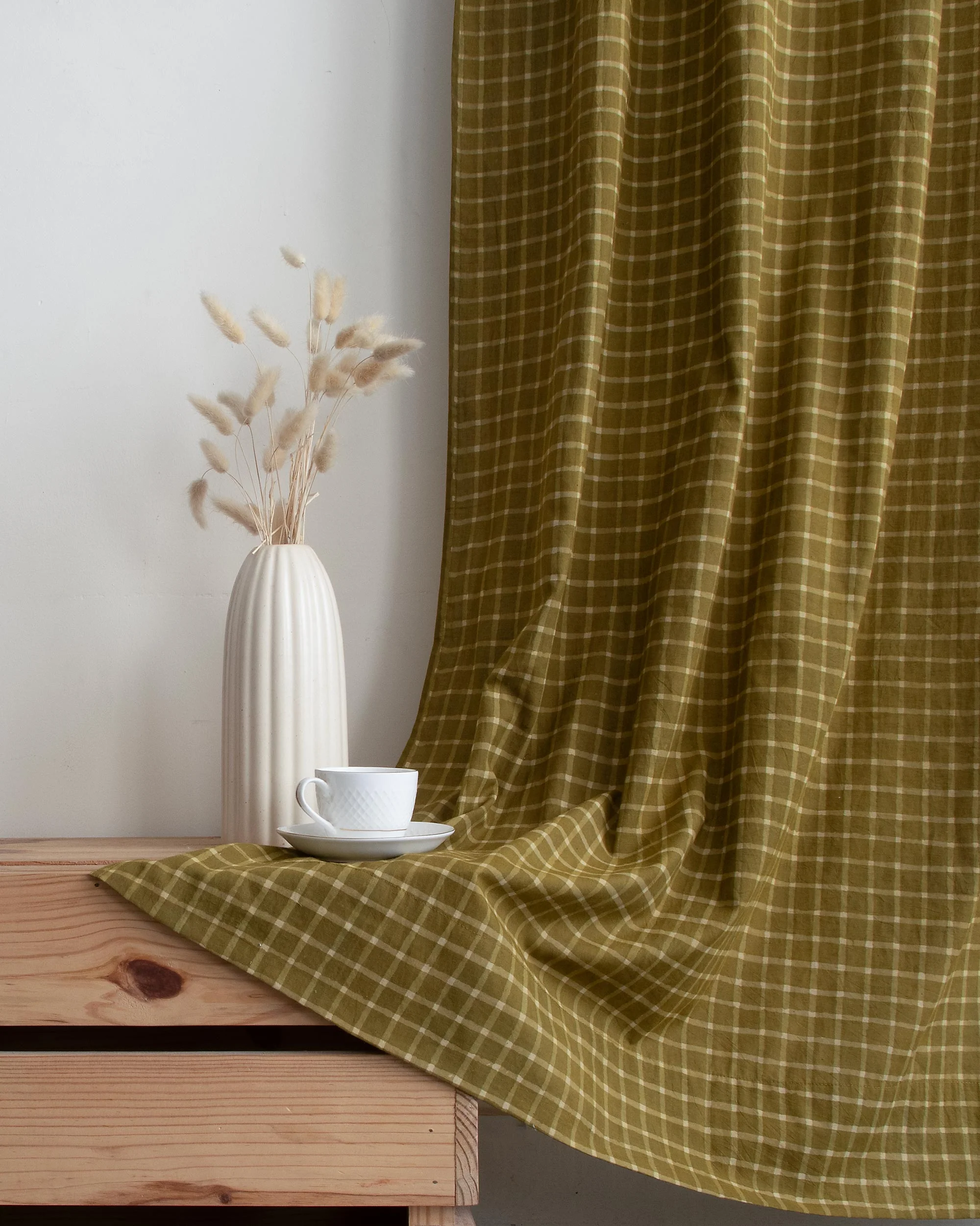 Checks Block Printed Curtains for Home Decor - Image 4