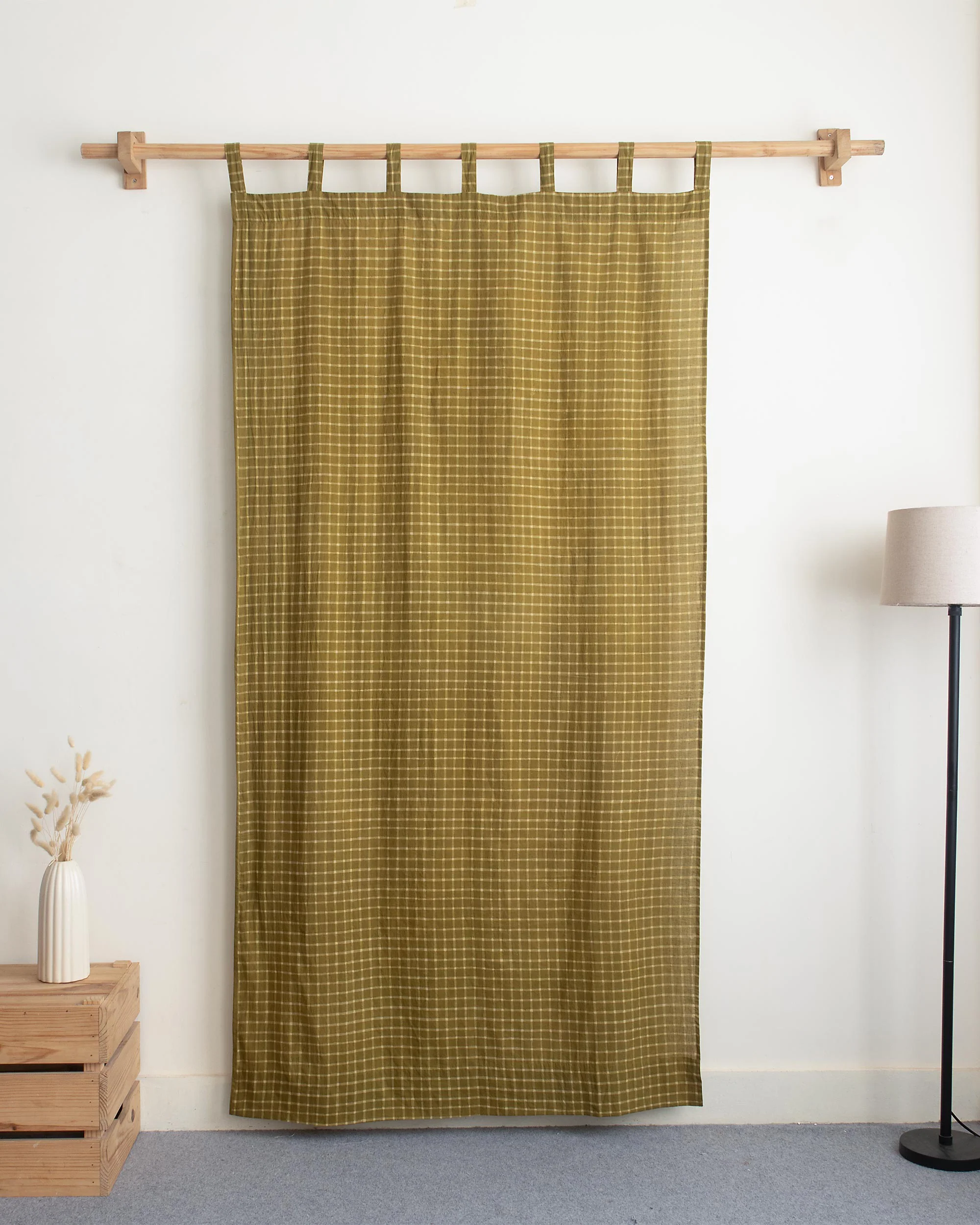 Checks Block Printed Curtains for Home Decor - Image 5