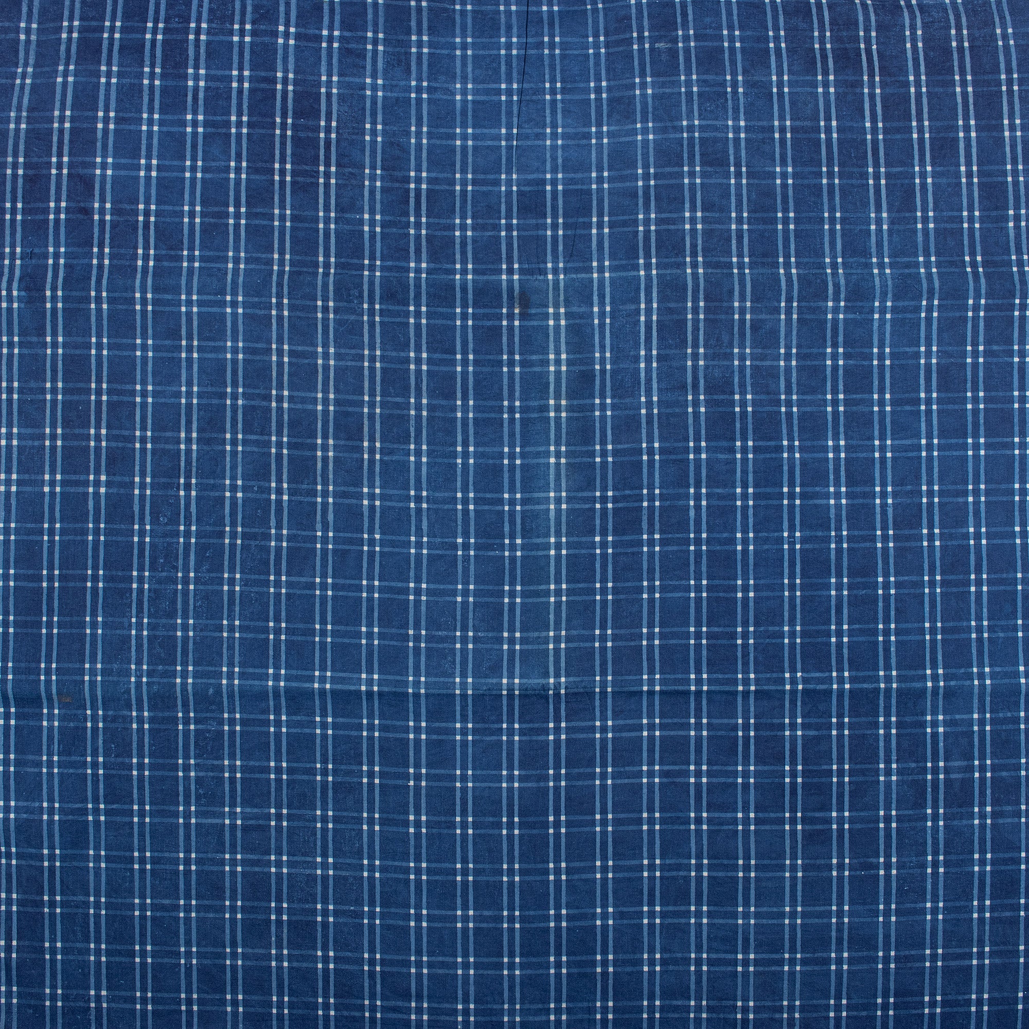 Indigo Blue Indian Handmade Checks Block Printed Cotton Fabrics - Image 4
