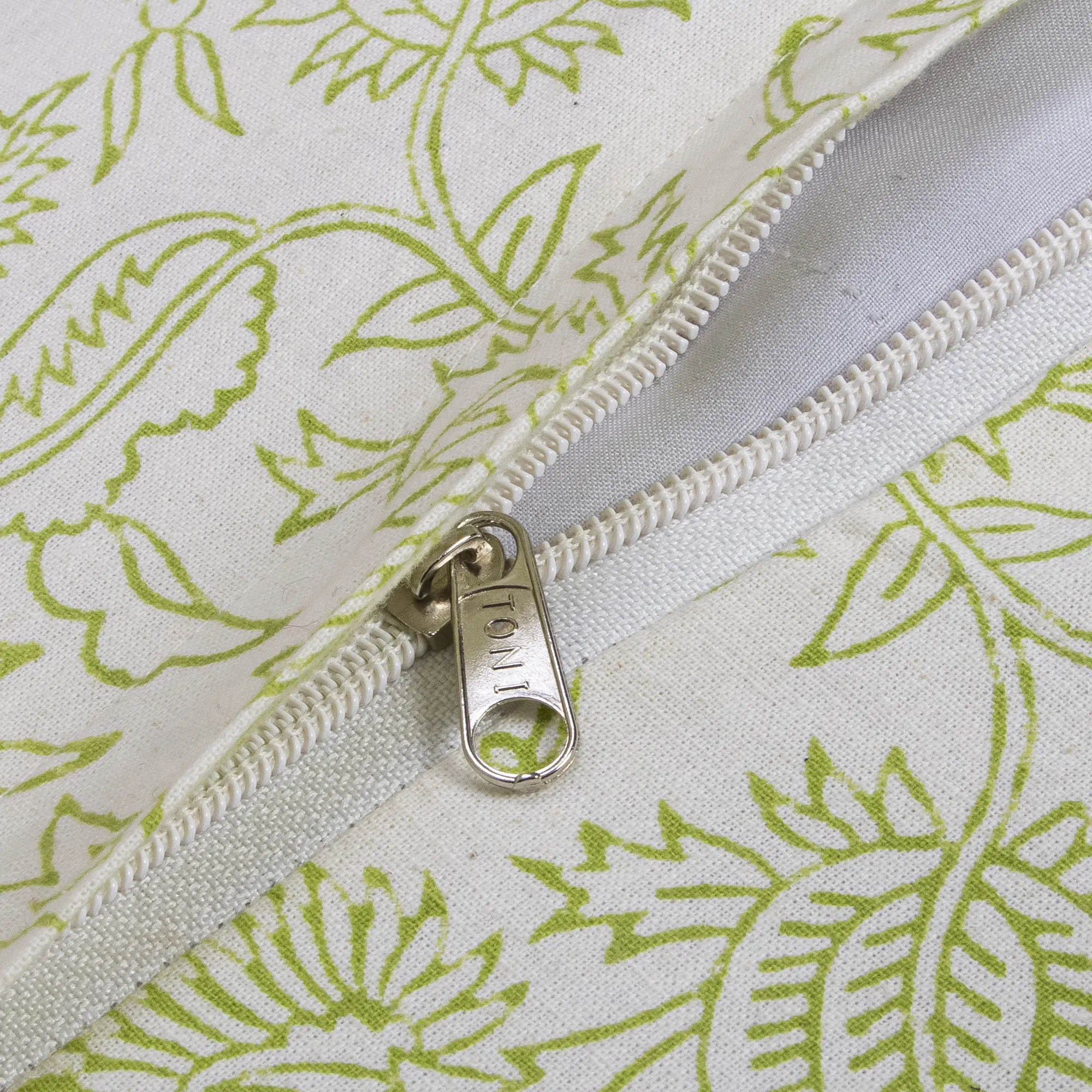 Handmade Block Printed Floral Cotton Cushion Cover - Image 4