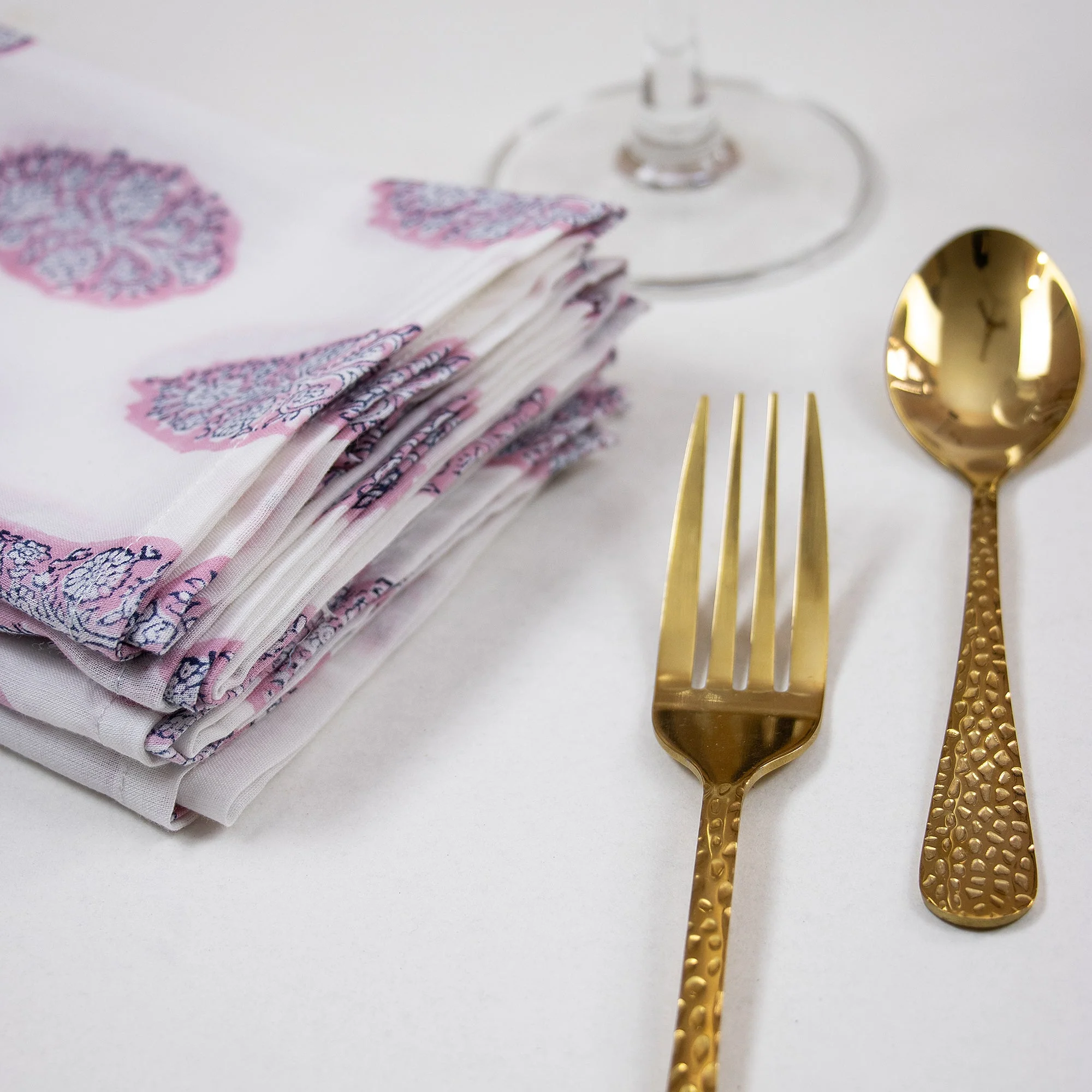Christmas Decor Booti Hand Blocked Printed Cotton Napkin - Image 2