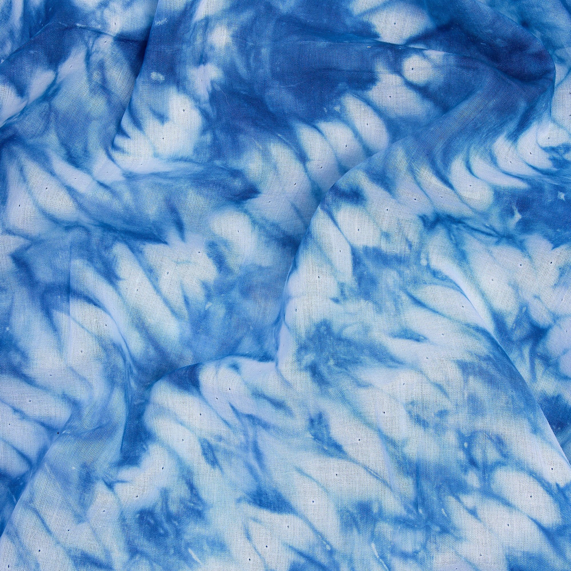 Cotton Blue Shibori Tie Dye Running Fabric - Image 2