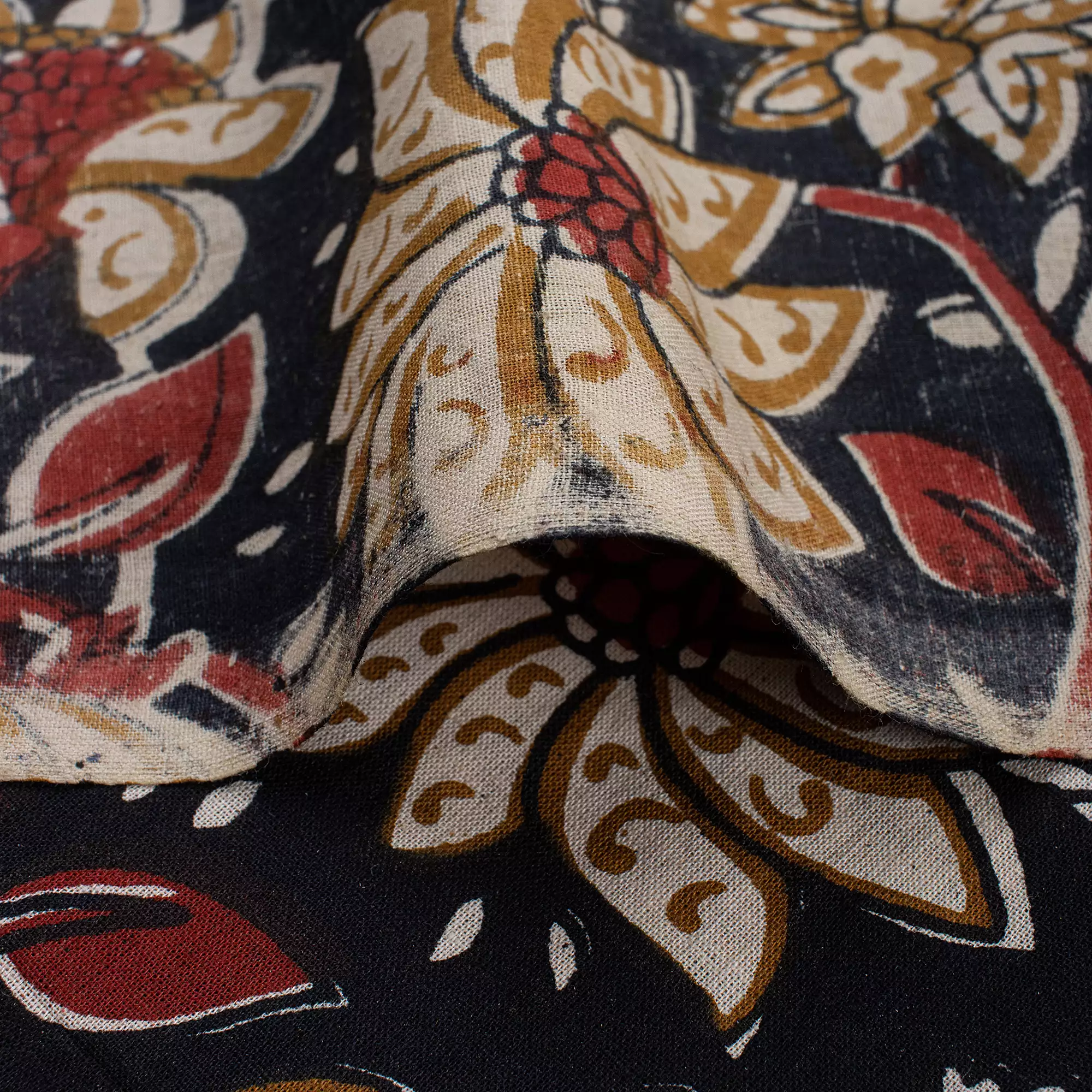 Cotton Floral Bagru Hand Block Printed Fabric - Image 2
