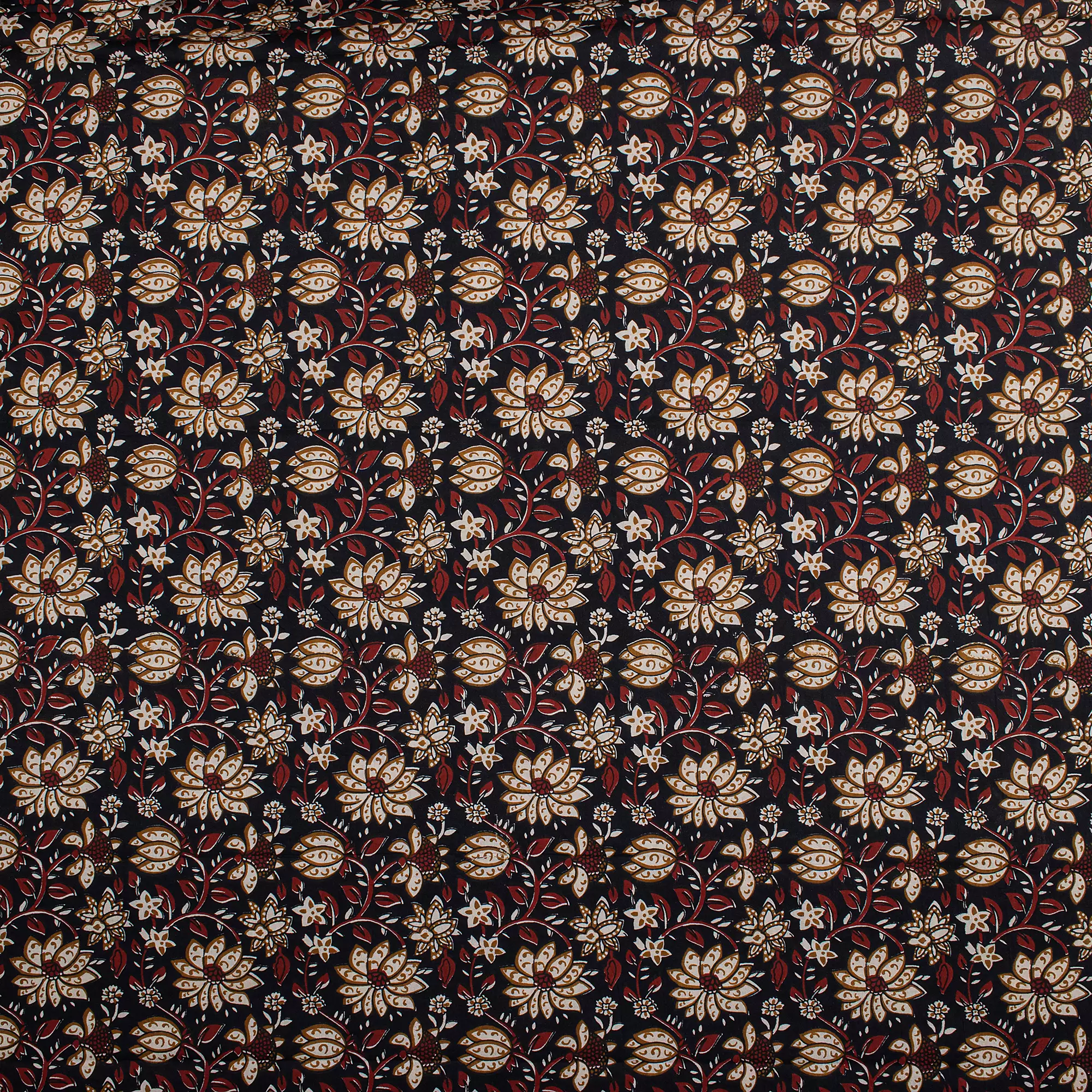 Cotton Floral Bagru Hand Block Printed Fabric - Image 6