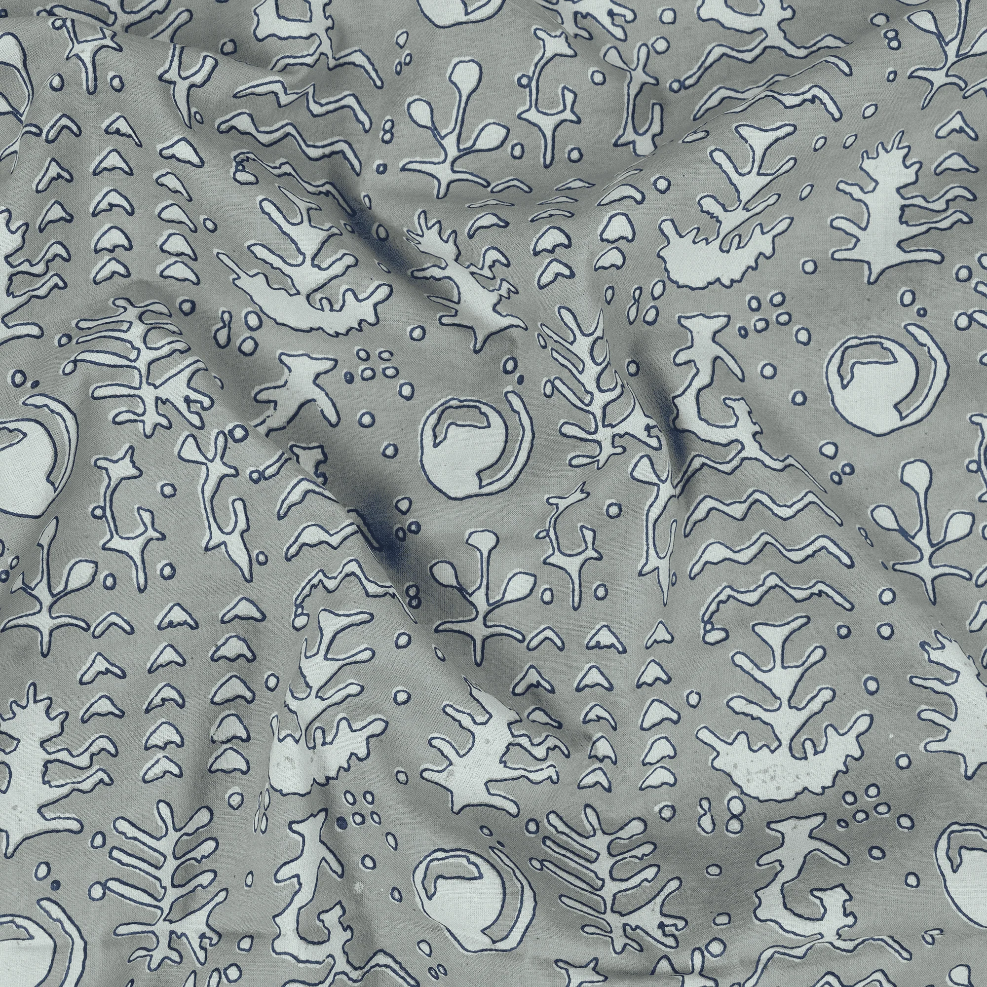 Traditional Indian Hand Printed Kashish Summer Dress Fabric - Image 4