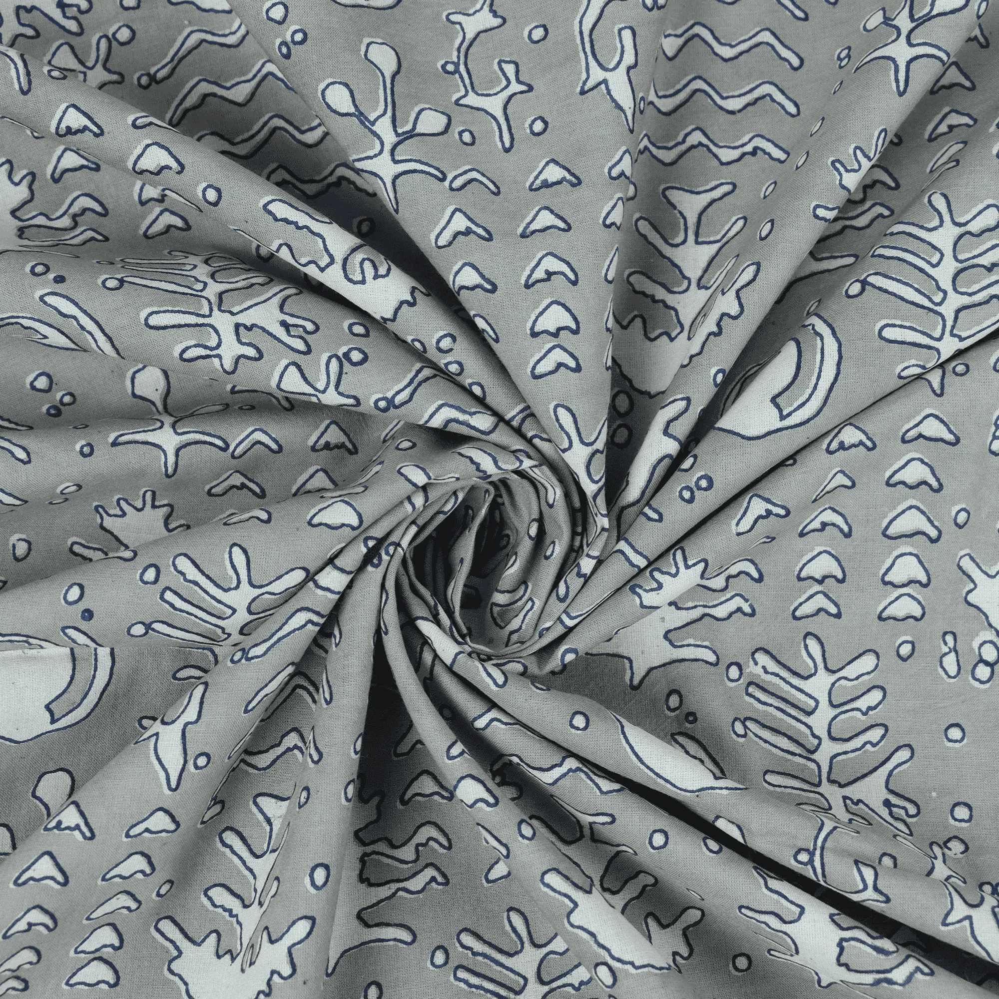 Traditional Indian Hand Printed Kashish Summer Dress Fabric - Image 5