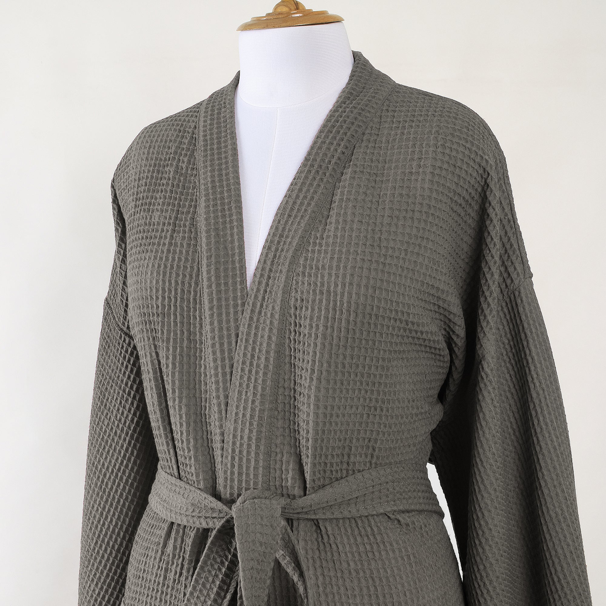 Indian Handmade Solid Cotton Women's Bathrobes with Pockets - Image 3