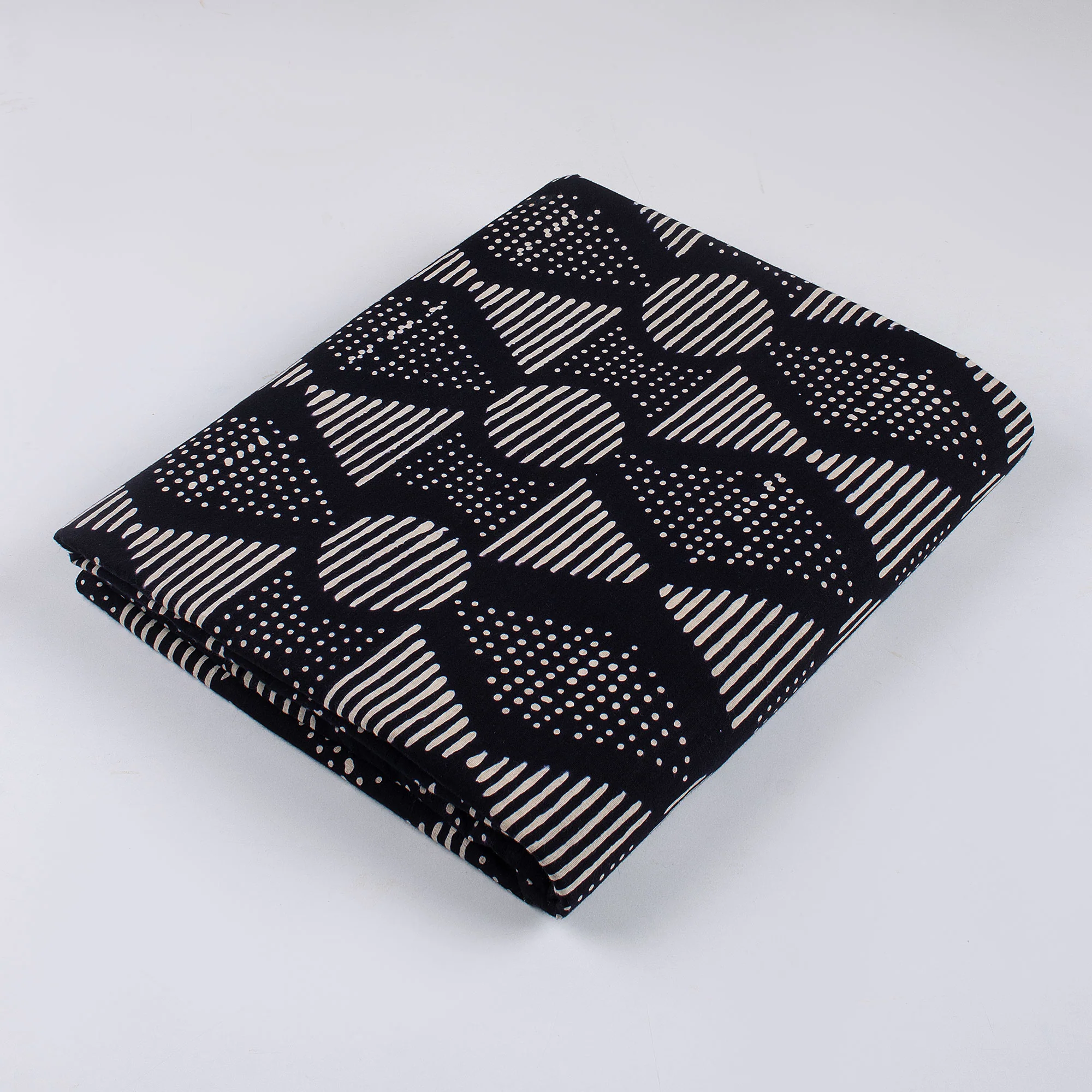 Cotton Printed Black and White Fabric