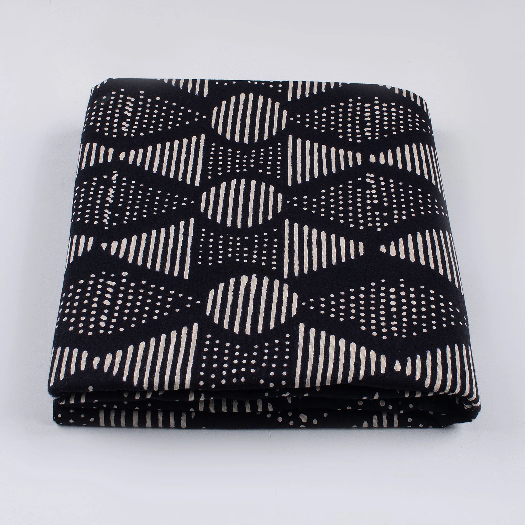 Cotton Printed Black and White Fabric - Image 3