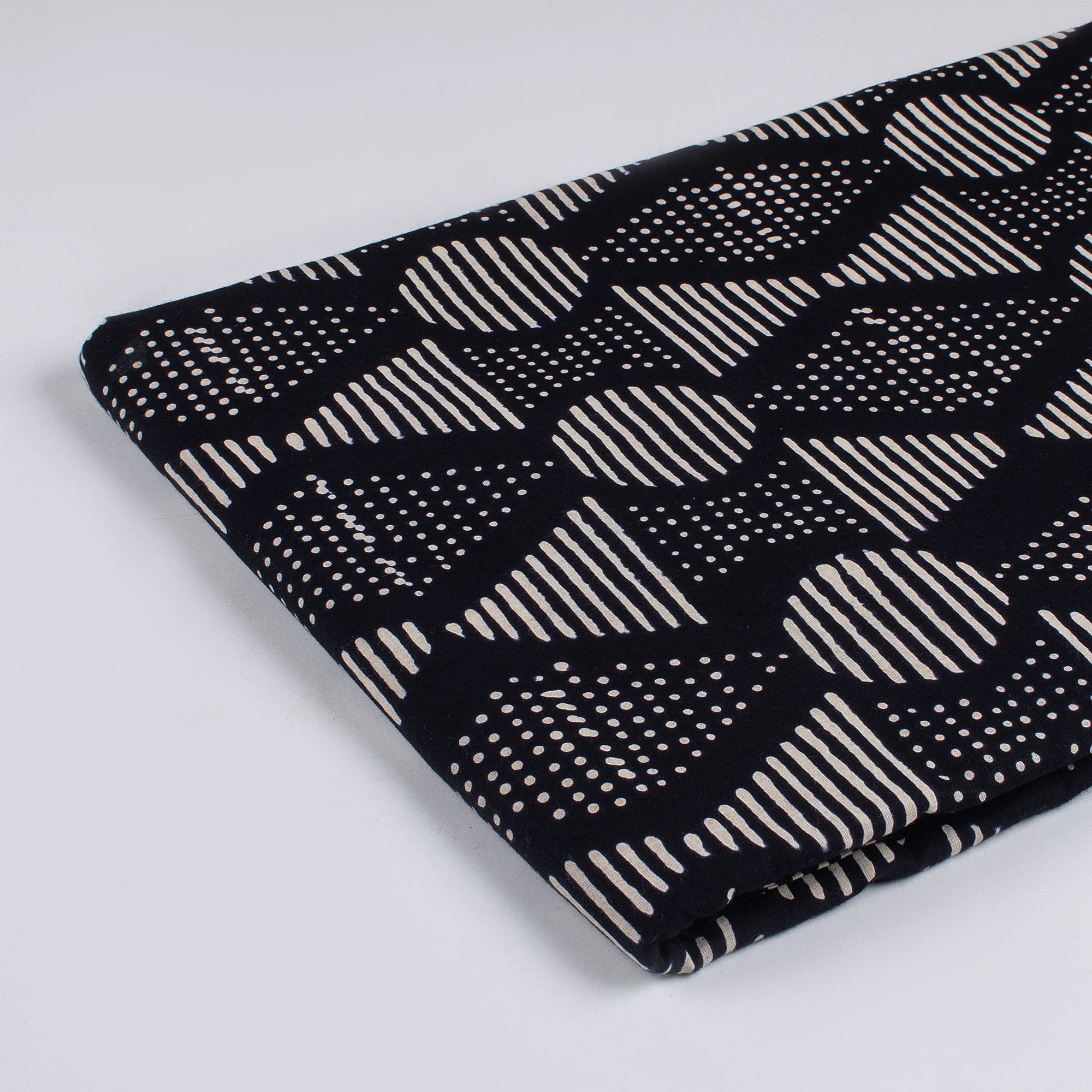 Cotton Printed Black and White Fabric - Image 5