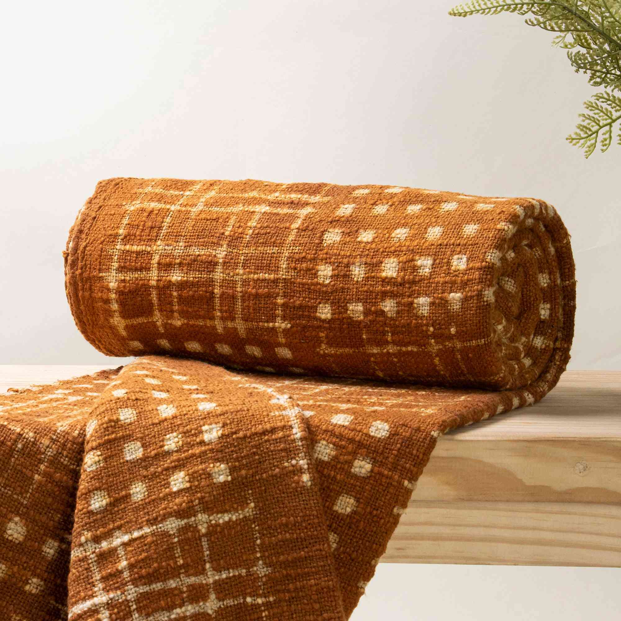 Indian Handmade Block Printed Cotton Throw Blanket - Image 5