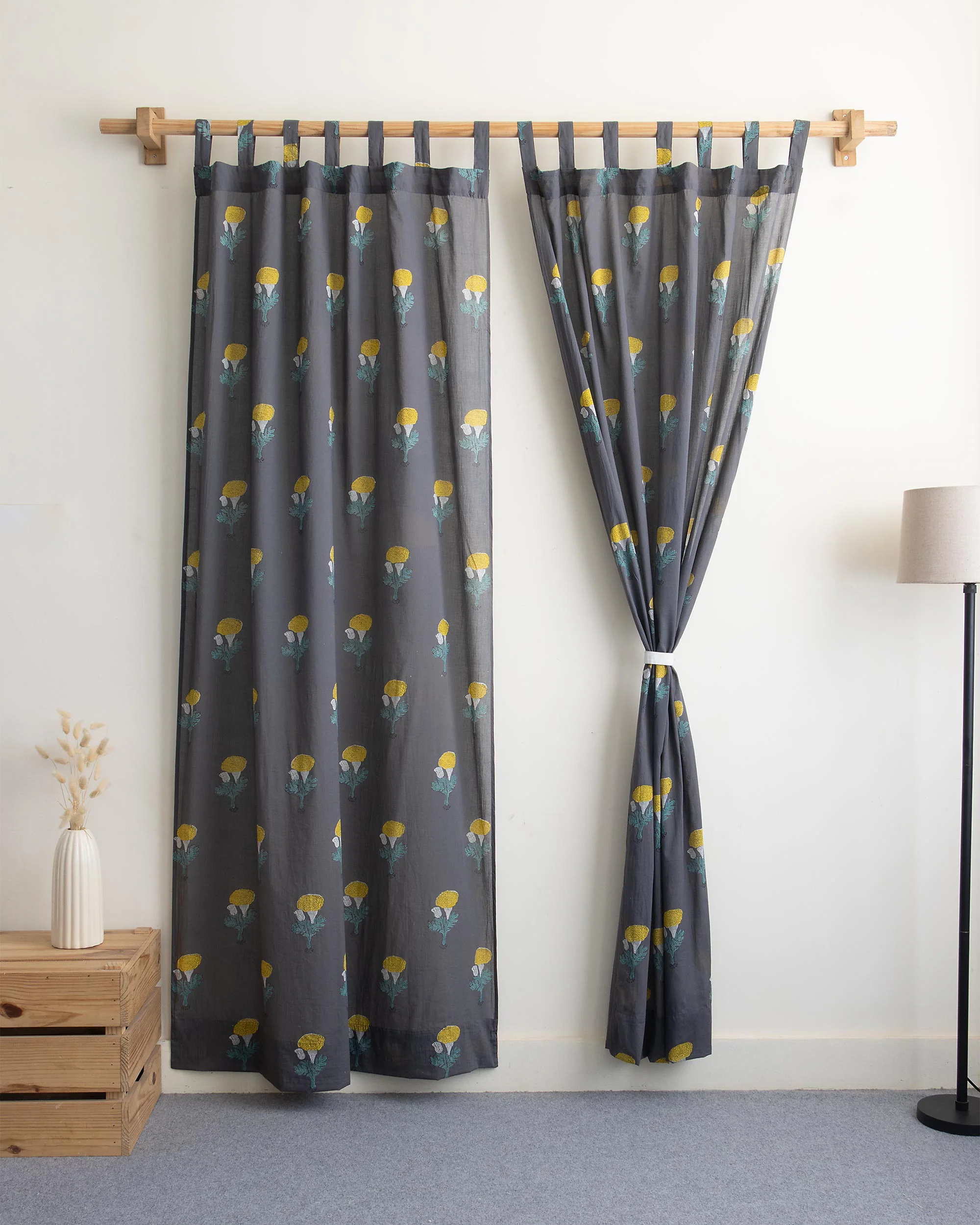 Boota Hand Block Printed Cotton Curtains Set - Image 3