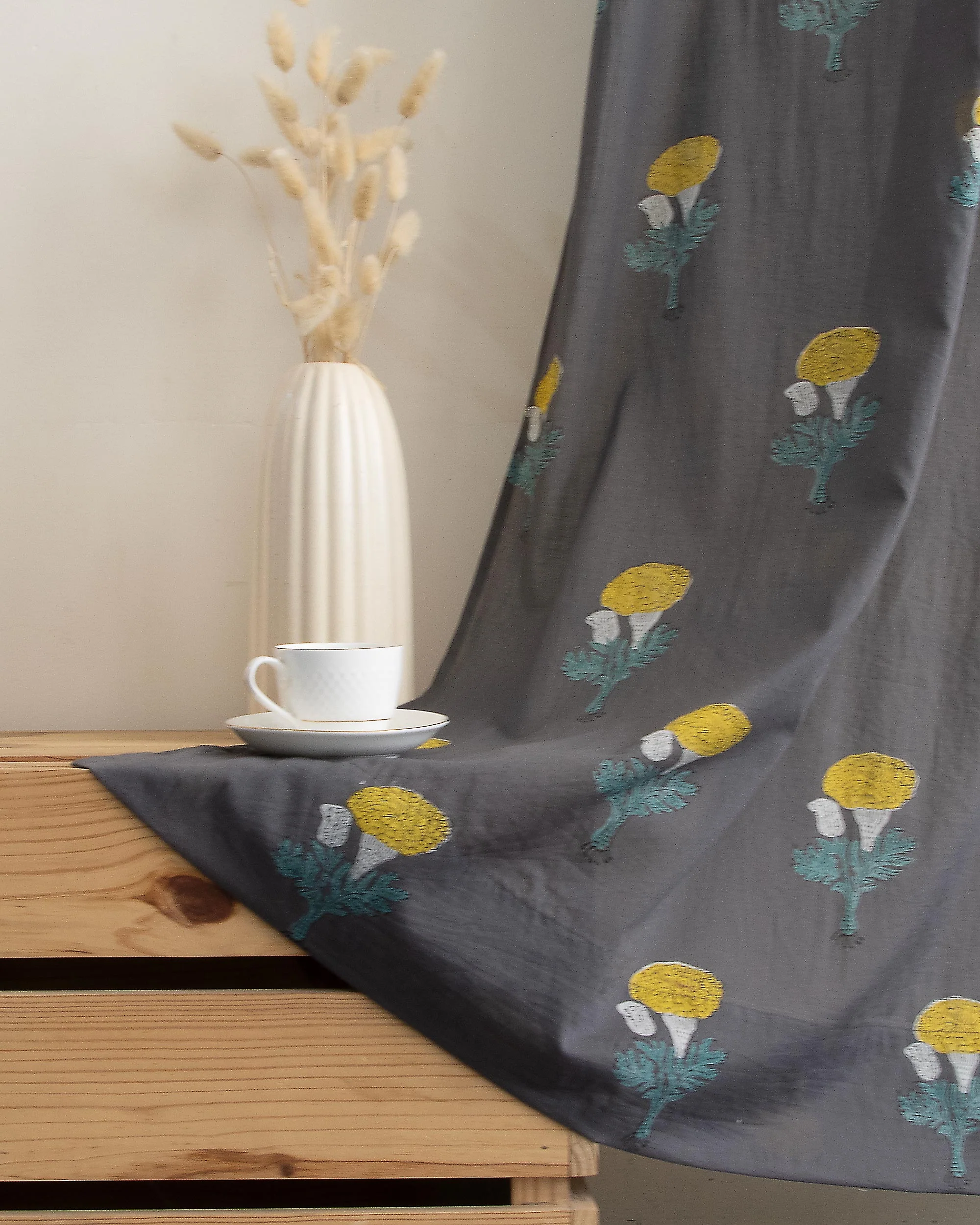 Boota Hand Block Printed Cotton Curtains Set - Image 4