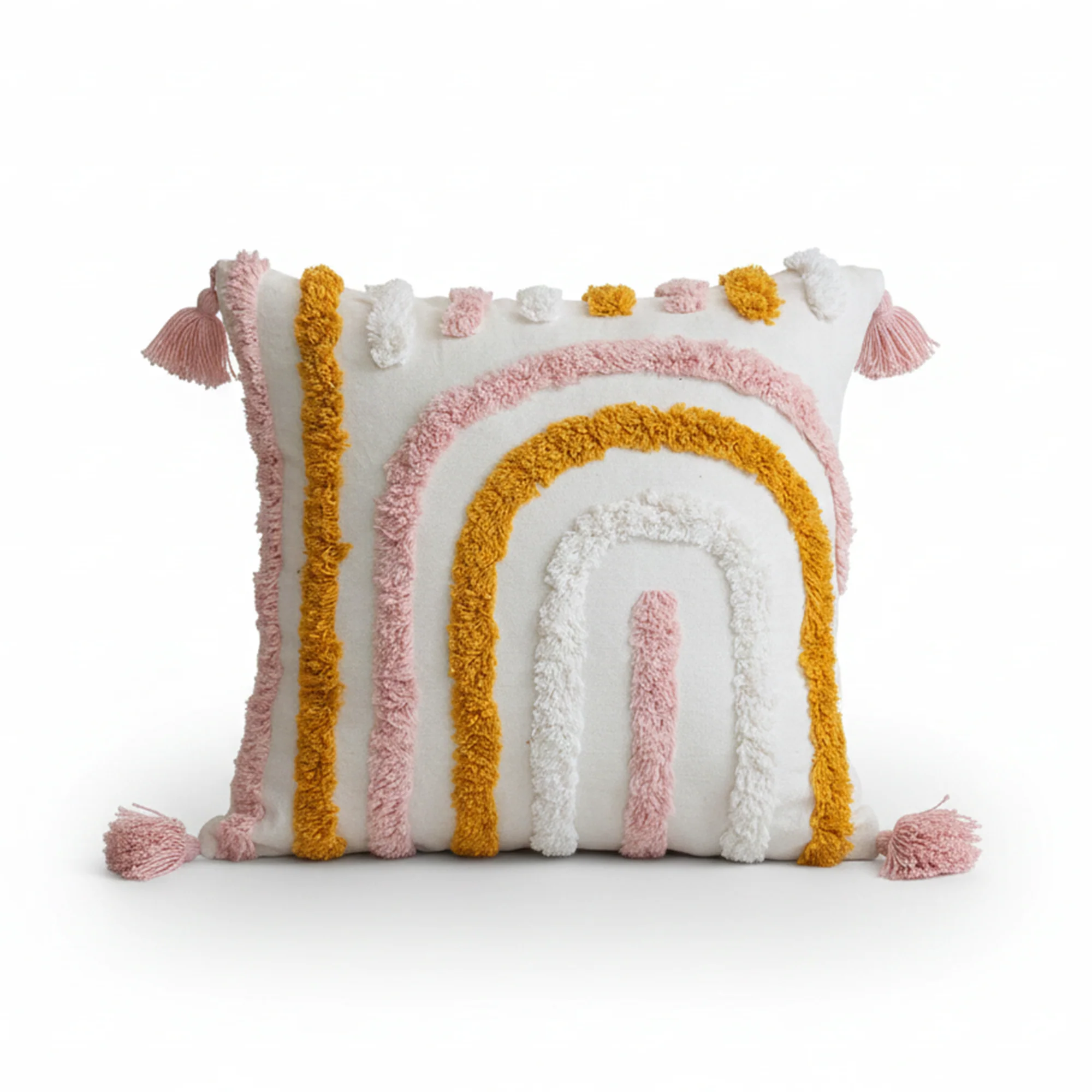 Curve Pattern Tufted Cushion Pillows Cover Set of 2 - Image 3