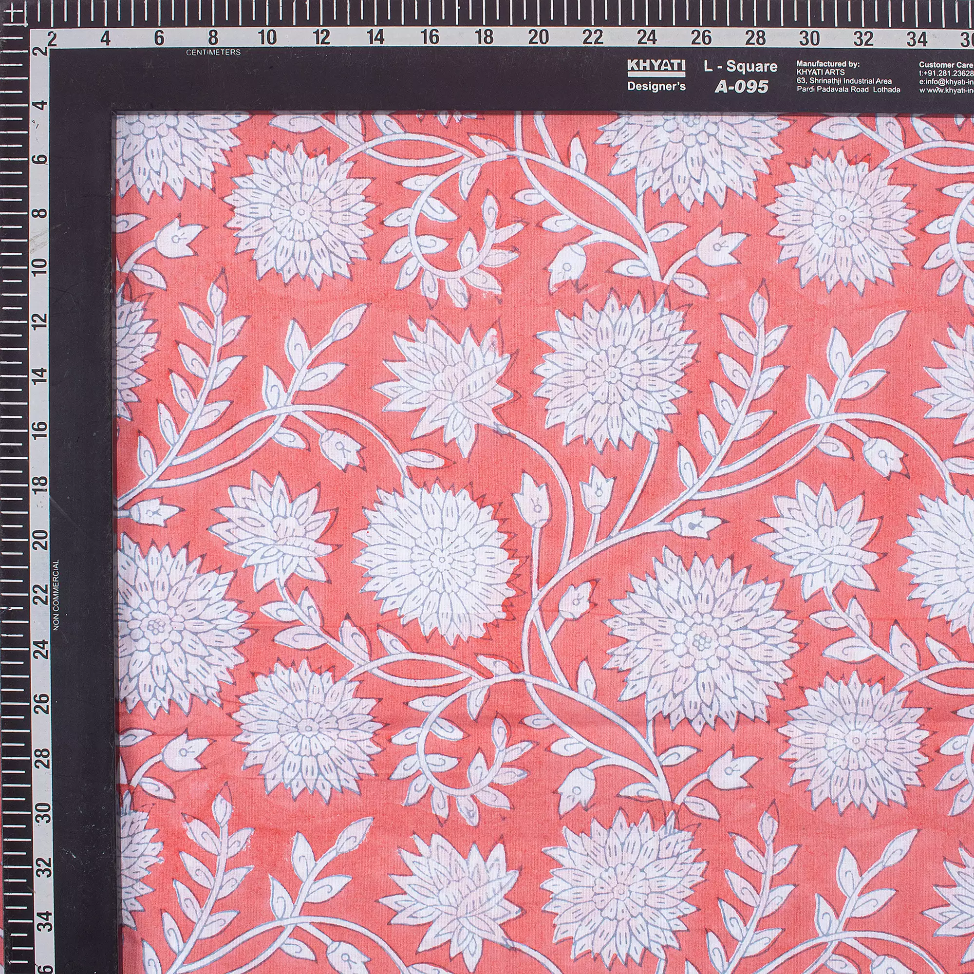 Premium Floral Print Hand Block Cotton Dress Fabric - Image 3