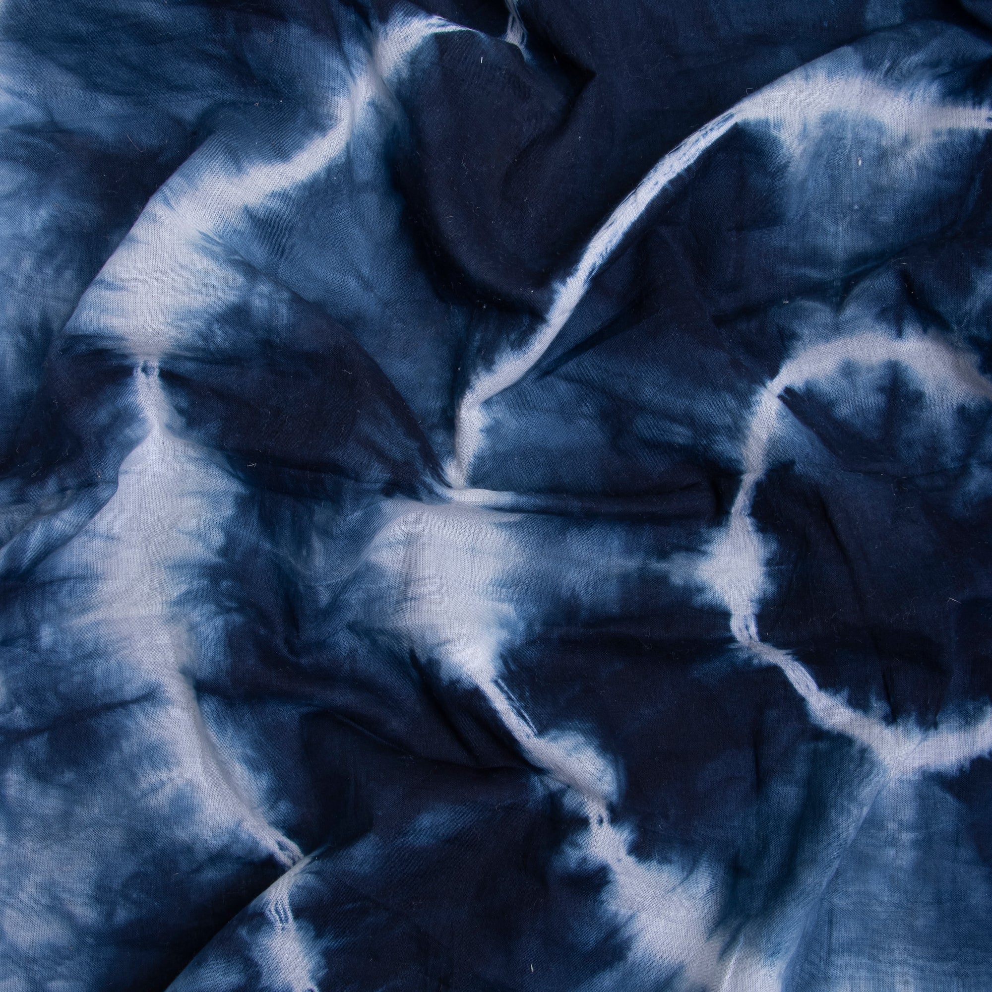 Organic Dark Blue Tie Dye Indian Pure Cotton Fabric - Image 2