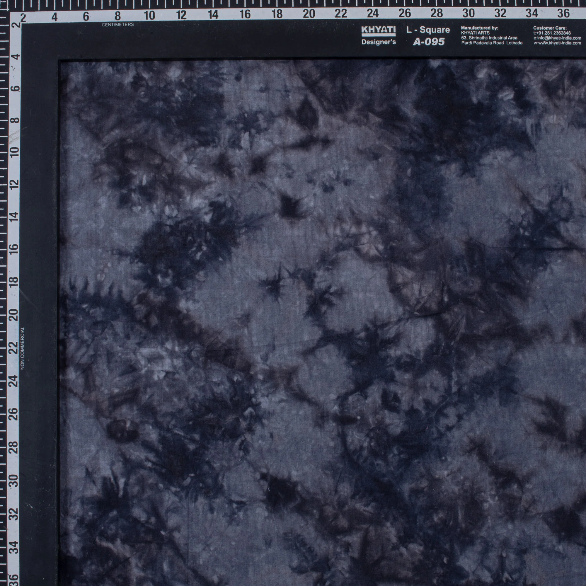 Dark Gray Indian Natural Tie Dye Fabric - Image 4