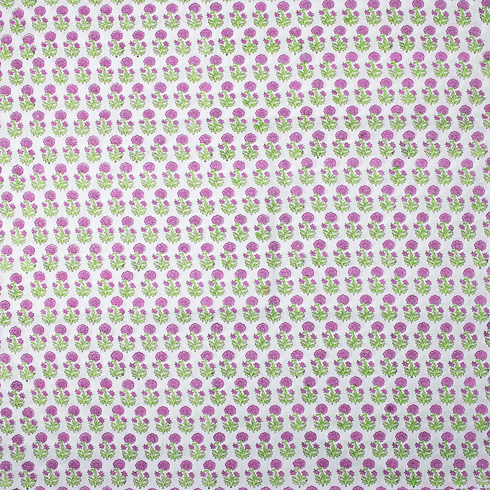 Floral Hand Block Print Fabric - Image 4