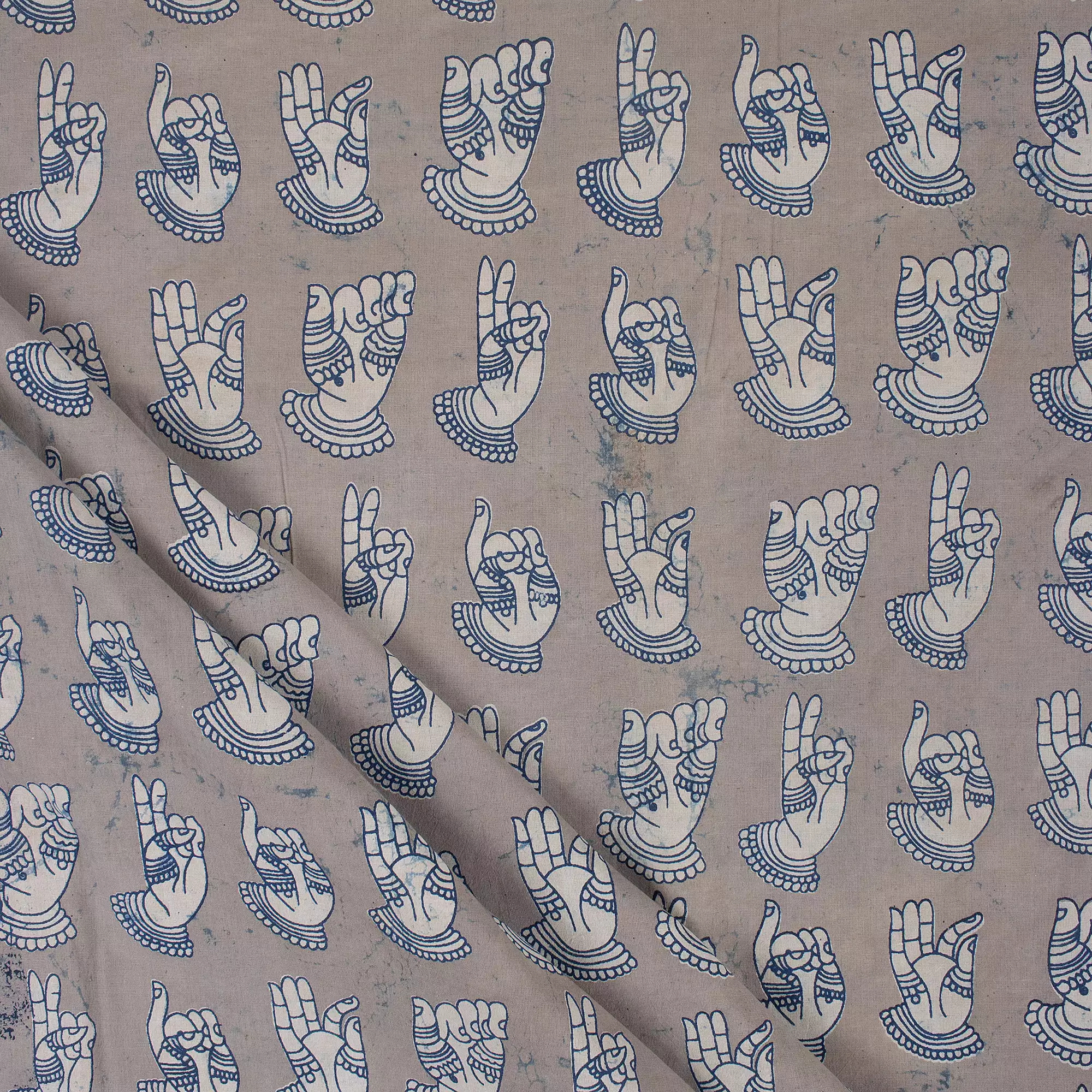Decorative Block Printed Indian Cotton Kashish Fabric