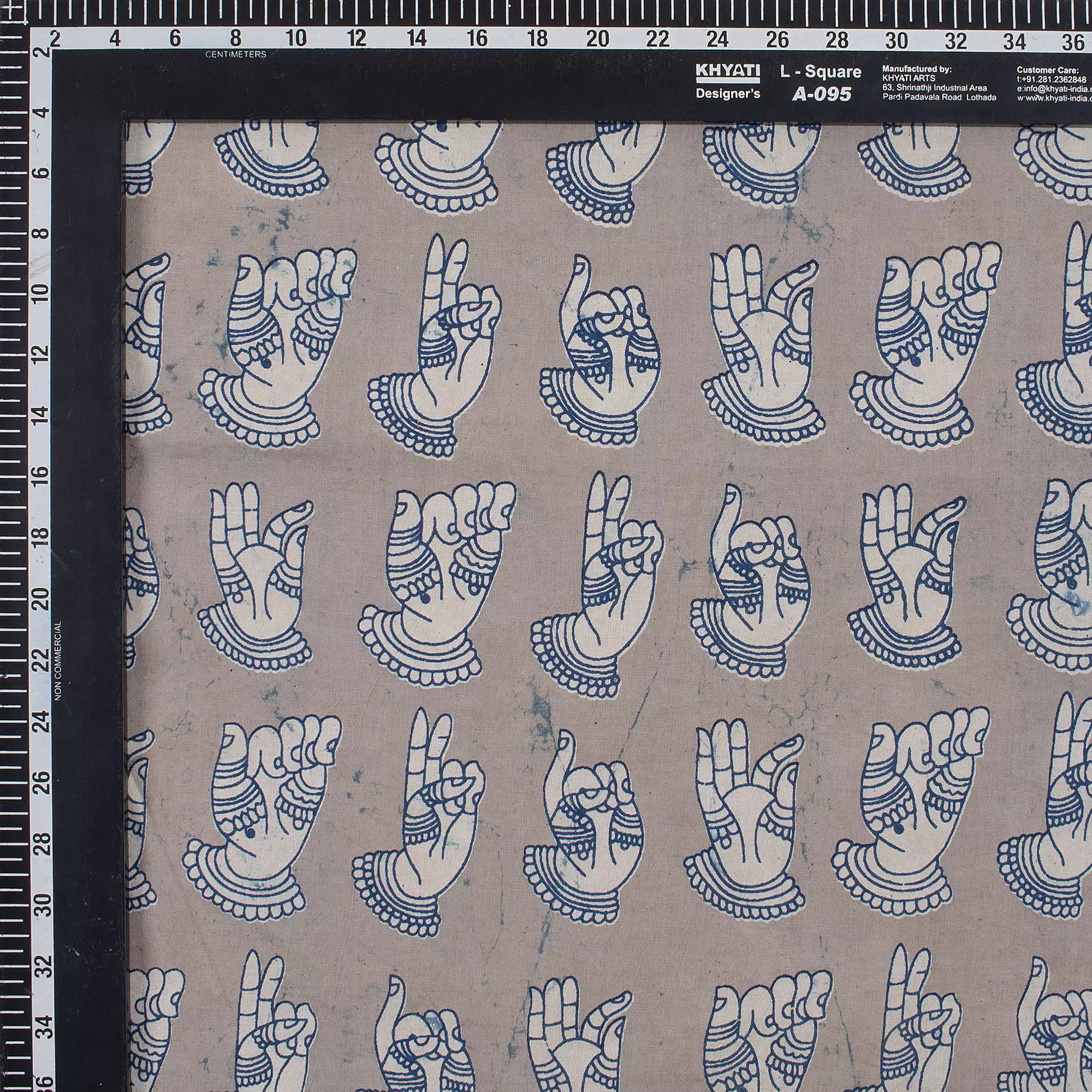 Decorative Block Printed Indian Cotton Kashish Fabric - Image 3