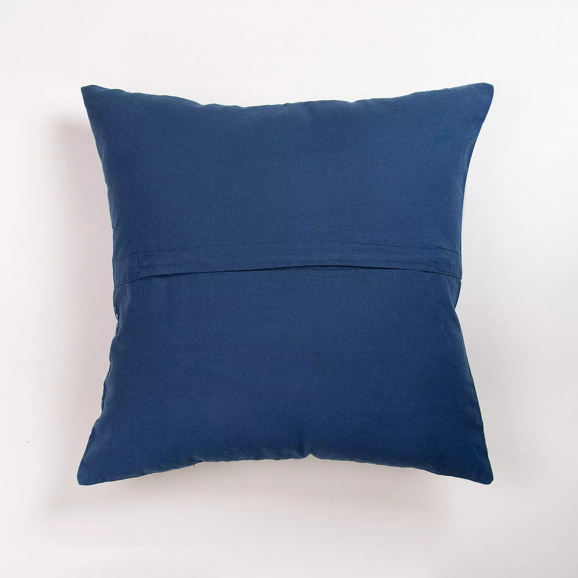 Decorative Blue Floral Quilted Kantha Cushion Cover - Image 2