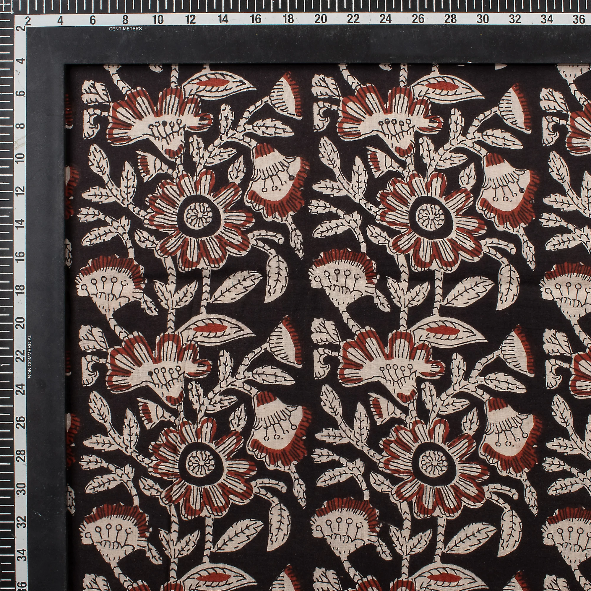 Floral Hand Printed Bagru Fabric - Image 5