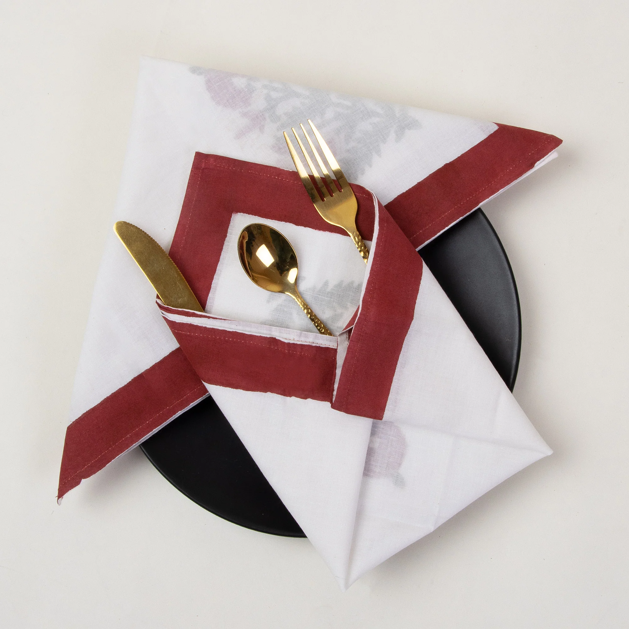 Decorative Hand Block Printed Cotton Floral Dinner Napkin Cloth - Image 9