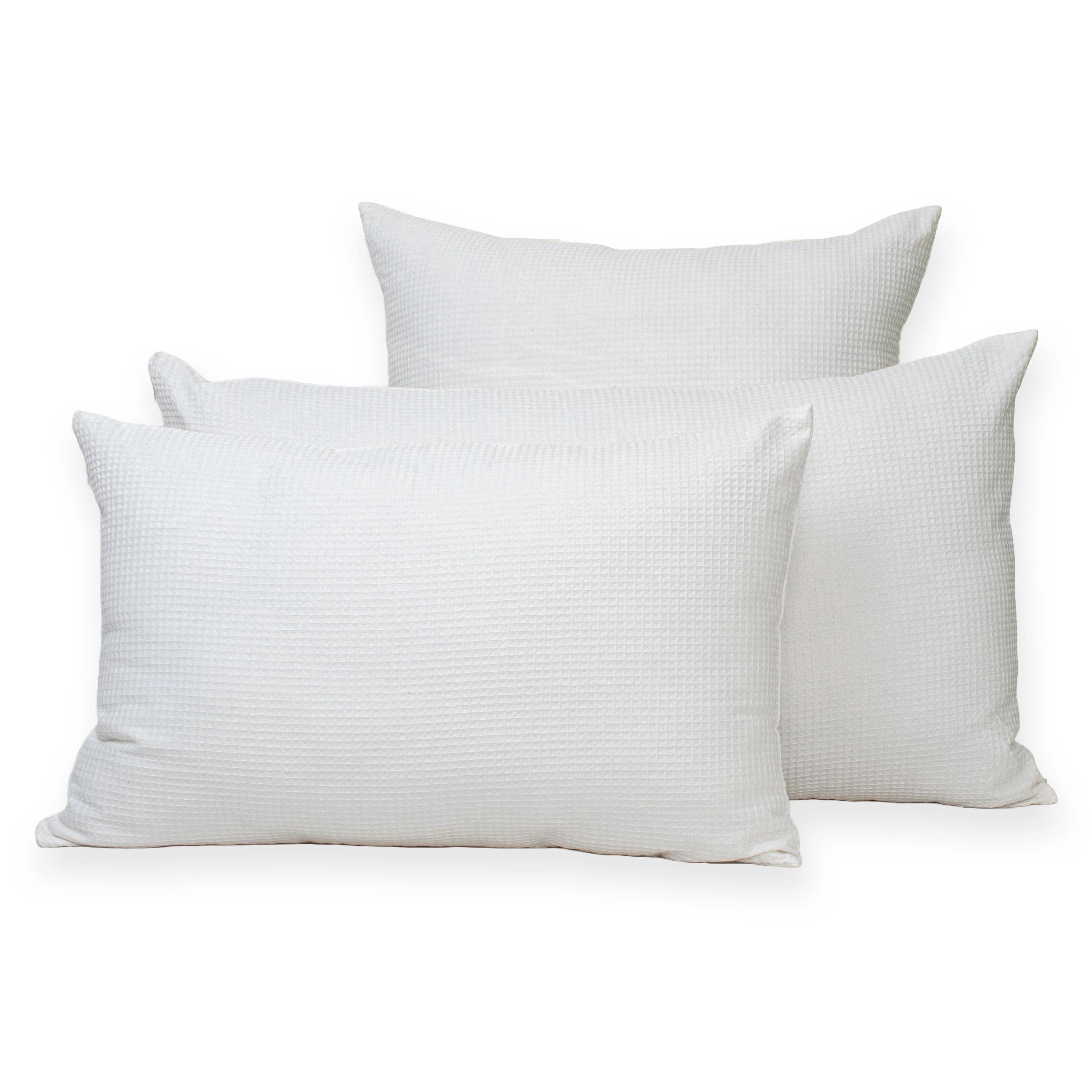 Decorative Off White Organic Cotton Waffle Sofa Cushion Cover - Image 3