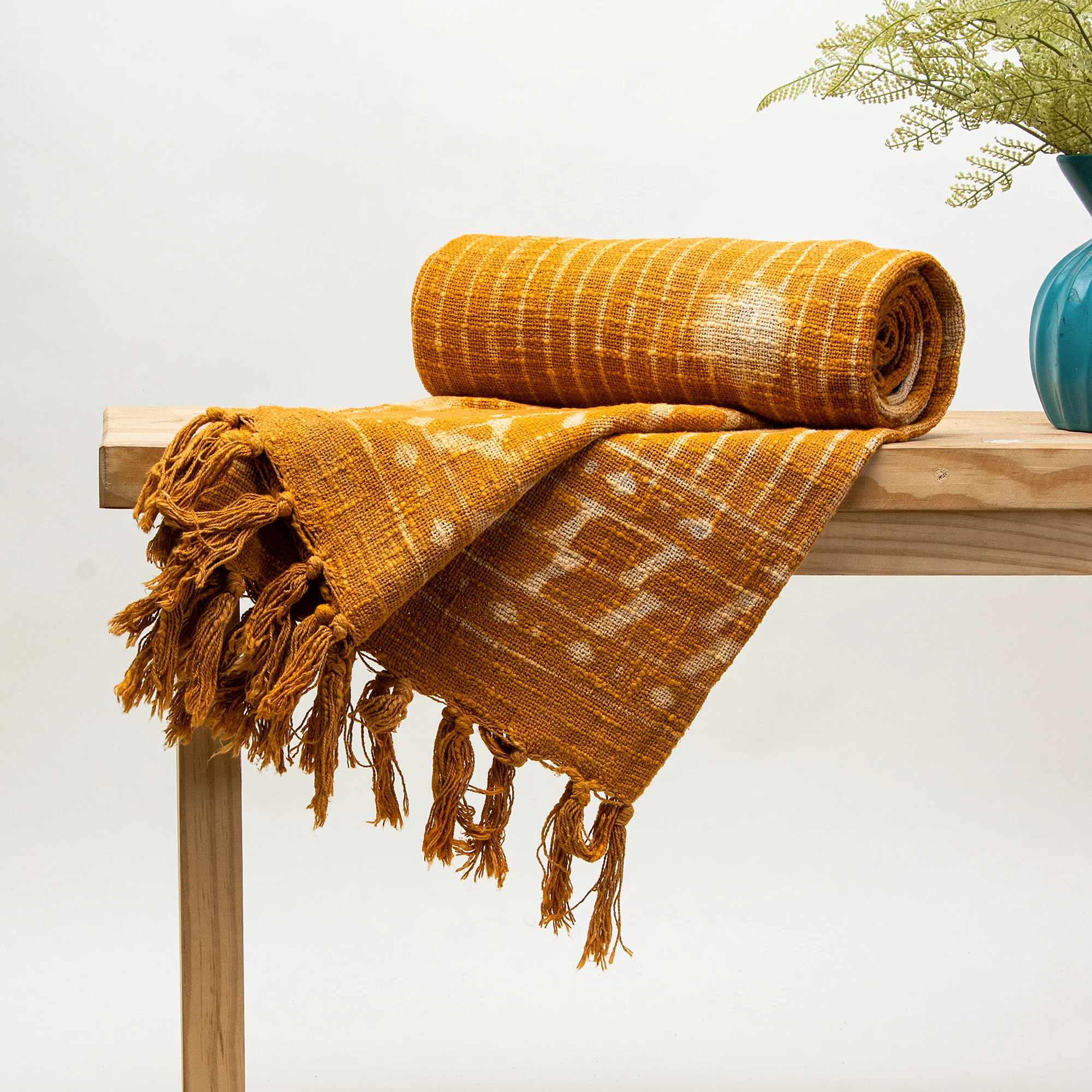 Indian Bohemian Hand Block Printed Cotton Throw Blankets - Image 2